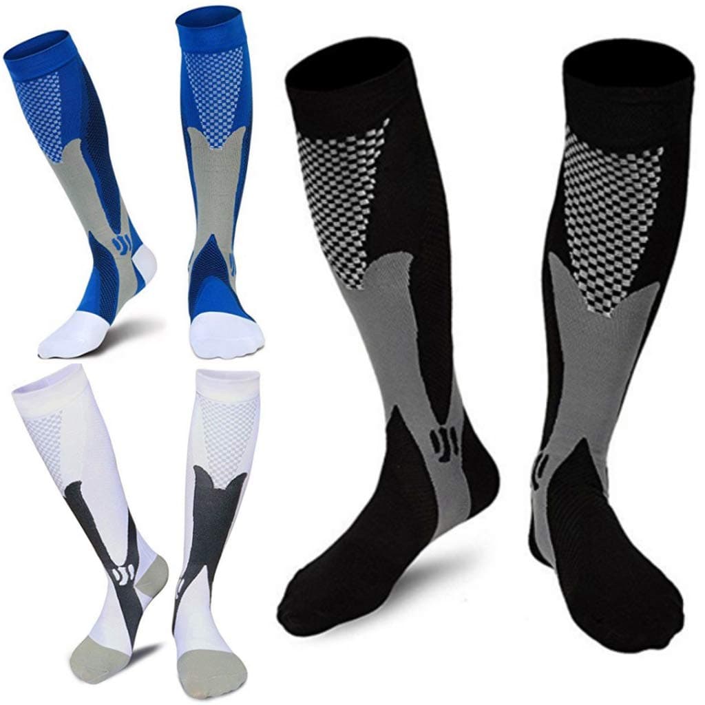 (3 pairs)Compression Socks / Stockings for Men & Women,Better Blood Circulation, Prevent Blood Clots, Boost Stamina,Circulation, Reduced Fatigue,Speed Up Recovery BEST Graduated Athletic Fit for Run
