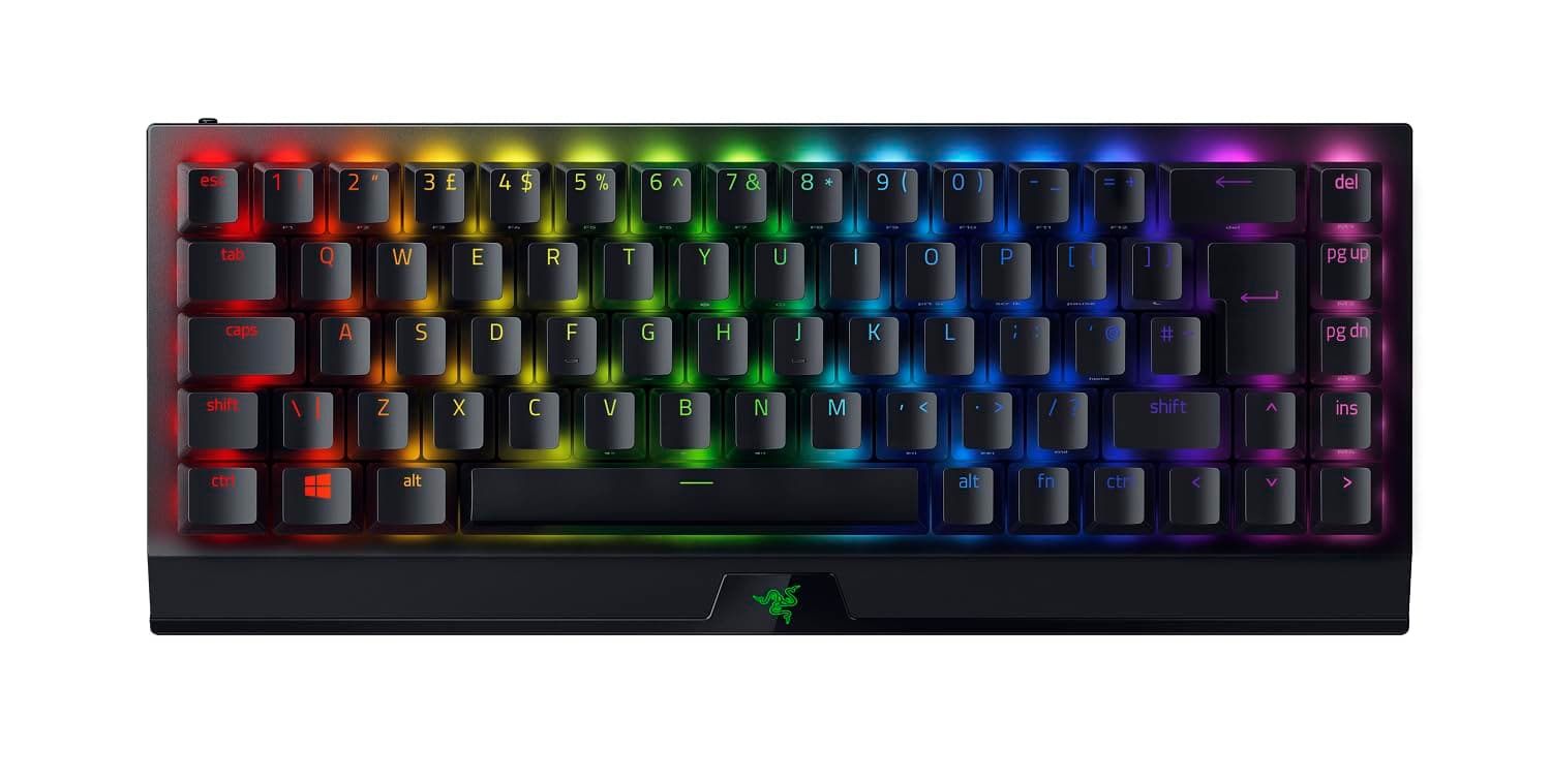 BlackWidow V3 Mini HyperSpeed Mechanical Gaming Keyboard (Keyboard with Green Switches, RGB Chroma Lighting) - UK Keyboard