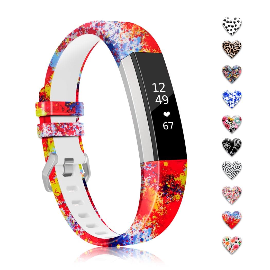 ZEROFIRE Band Compatible with Fitbit Alta/Alta HR Replacement Wristband Adjustable Silicone Sports Watch Band for Men Women Colorful Printing Straps, Standard Size for 5.5"-8.1" Wrists, No Tracker