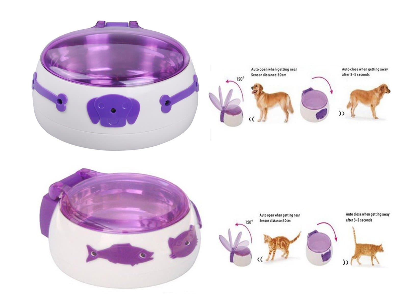 Pet Living Sensor Dog Bowl Cat Feeder With 5 Infrared Sensors (Cat)