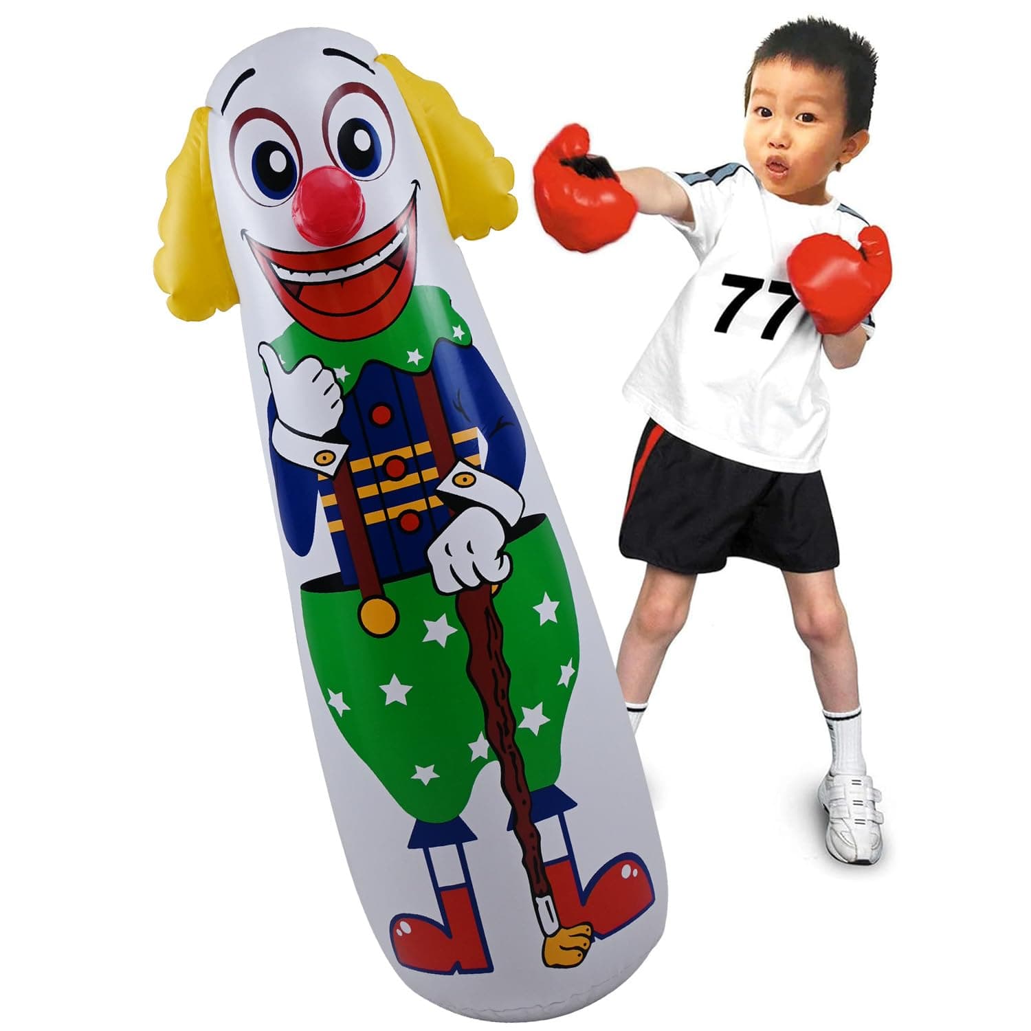 Jet Creations Inflatable Clown Punching Bag, 42" Tall