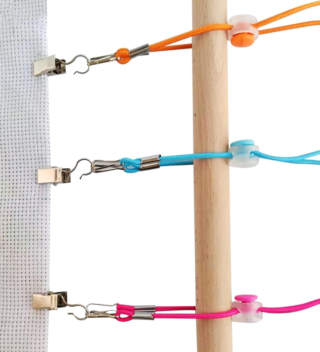 Sexyppl 24pc Cross Stitch Side Clips - Cross-Stitch Fabric Holders, High Elasticity Embroidery Clamps, Adjustable Fabric Fastening Clip