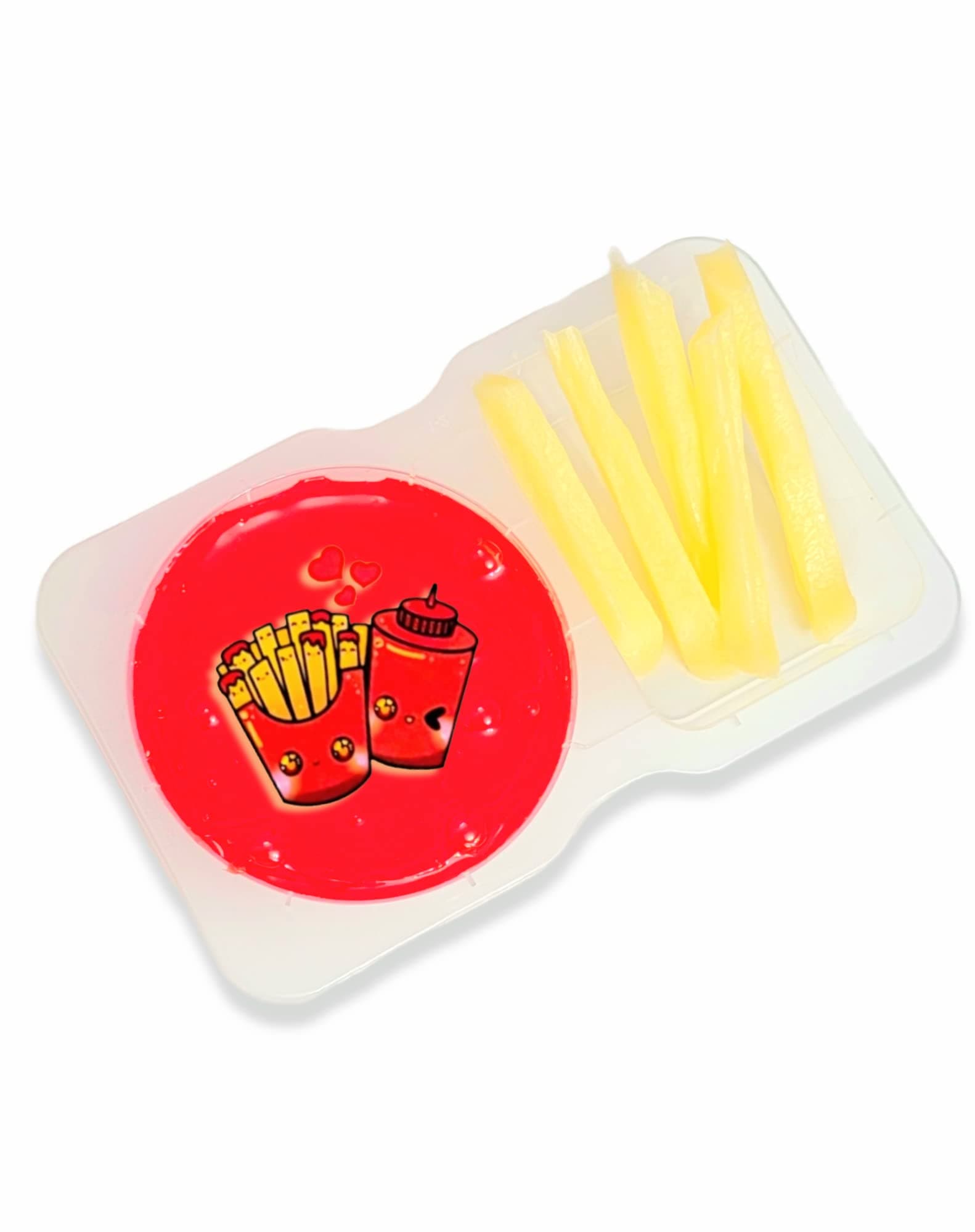 Fries & Ketchup Handmade Scented Clear Slime Sensory Toy Set - Hoshimi Slimes
