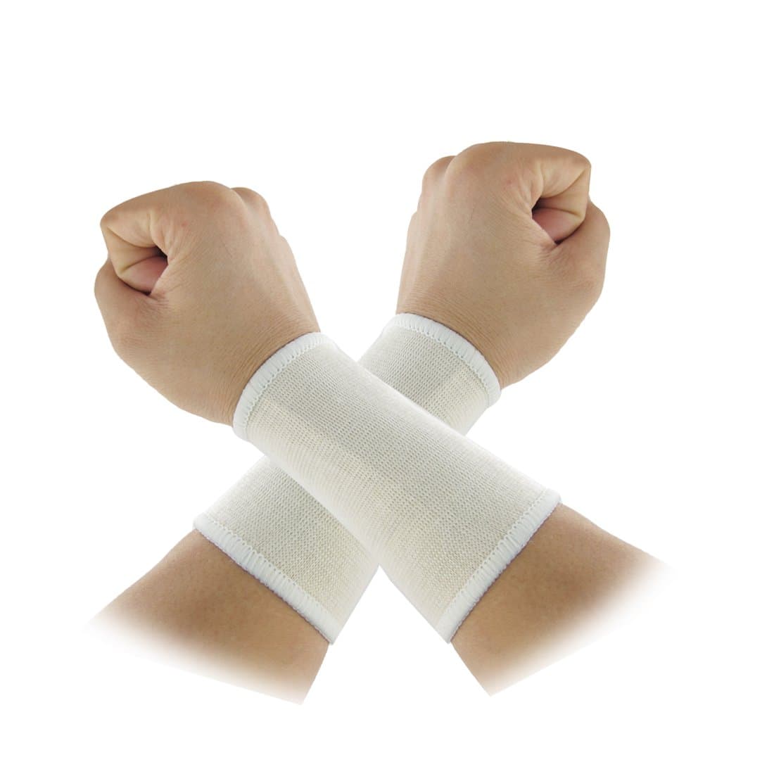 Water & Wood Basketball Volleyball Ivory Stretch Protective Wrist Support 2 Pcs