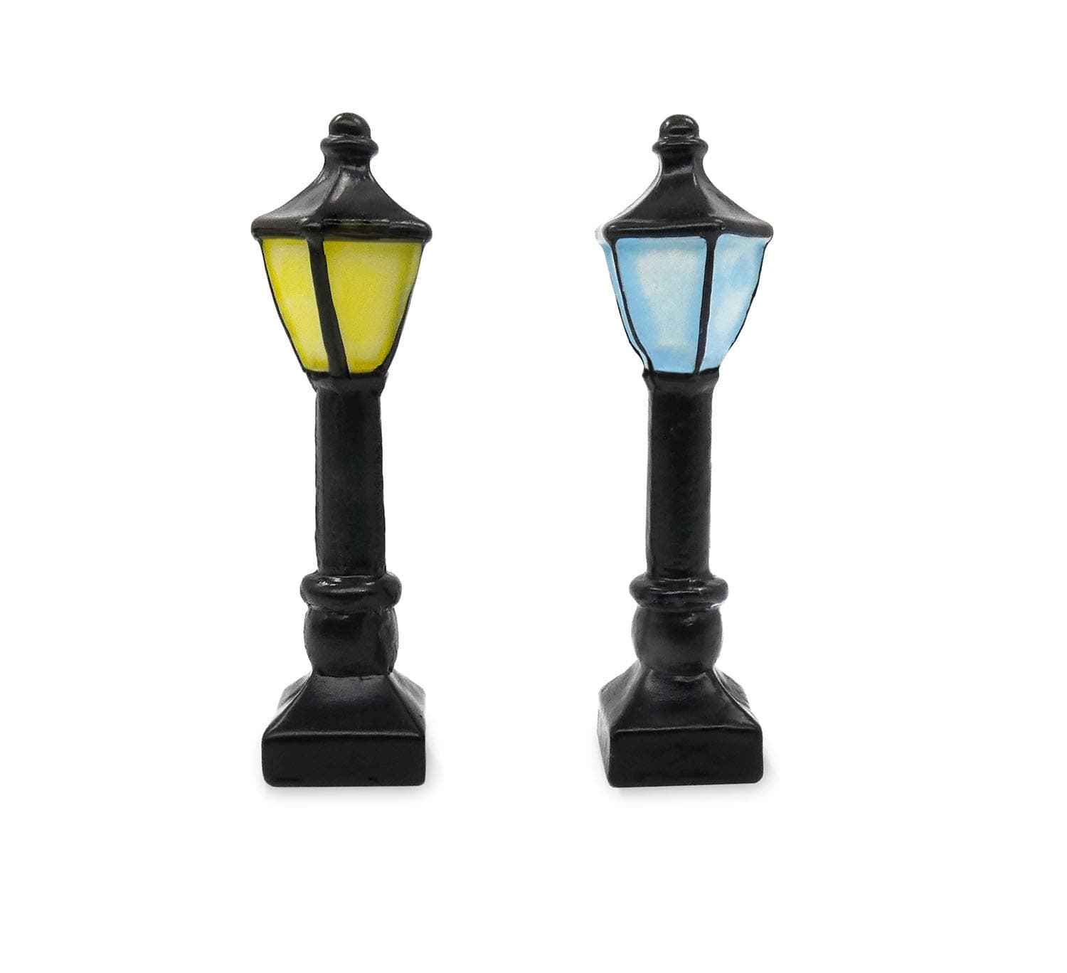 SecretRain Miniature Resin Garden Fairy Ornament Retro Streetlight Set