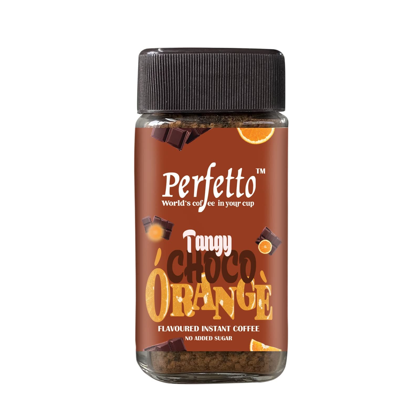 Perfetto Choco Orange Flavoured Instant Coffee 100g Jar