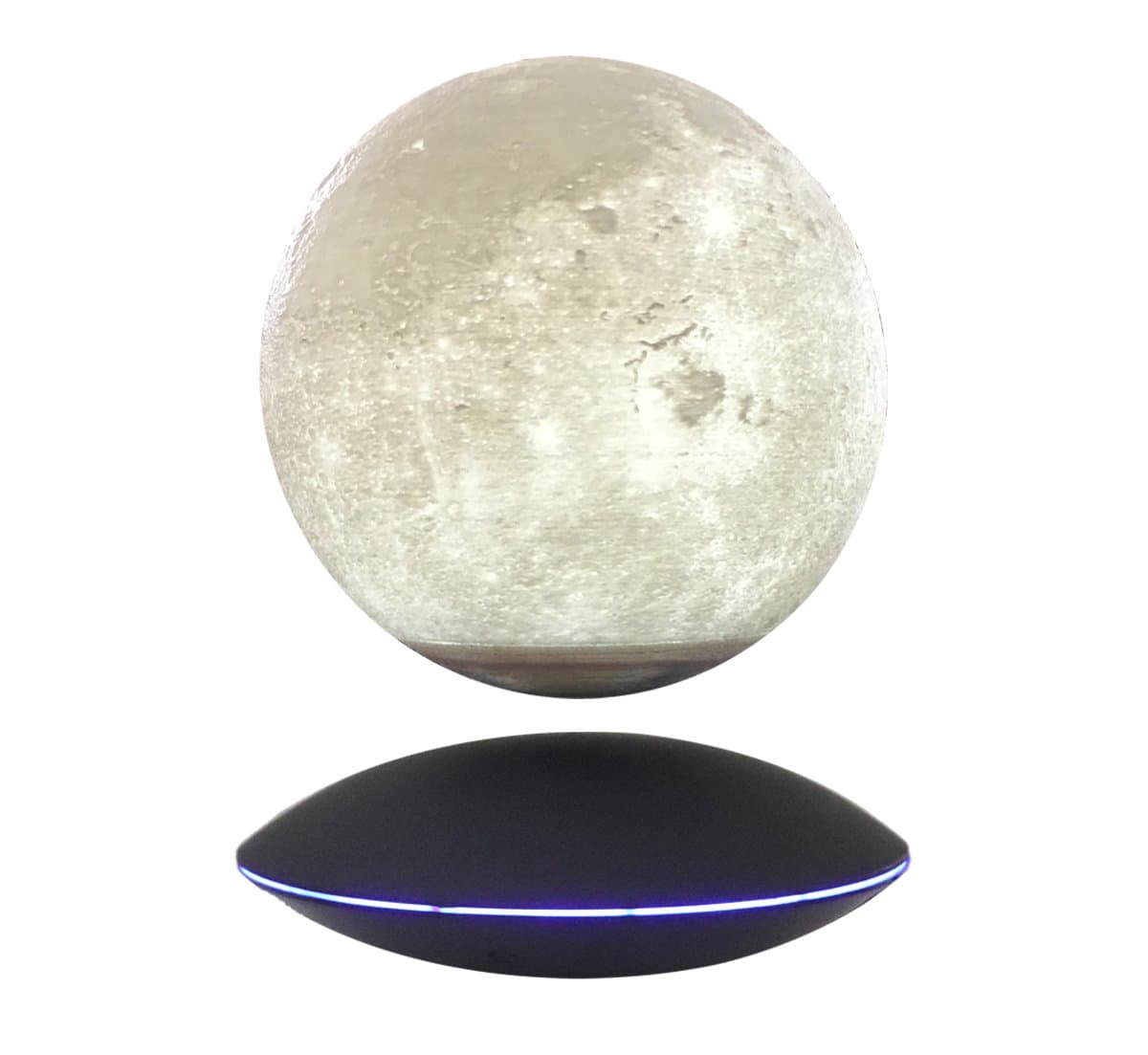 Magnetic Maglev Levitating Levitation 3D Printing Floating Globe Rotating LED Night Light Moon Globe Black UFO Platform Showcase Home Decor Display, by woodlev
