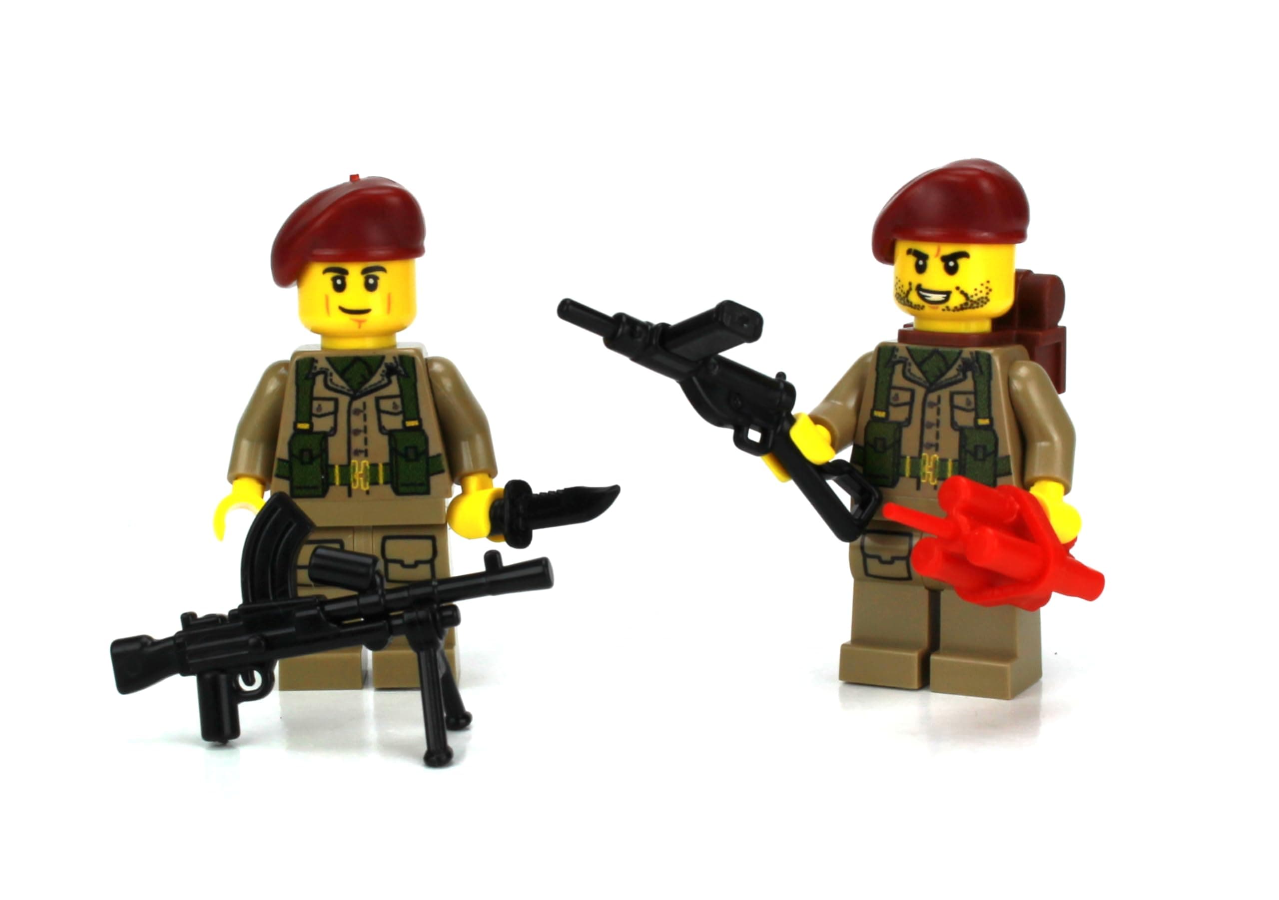 1.6 Inches Tall Collectible British SAS WW2 Soldiers Custom Minifigures | Genuine Military Minifig | Printed in The USA | Ages 10+ to Adult AFOL