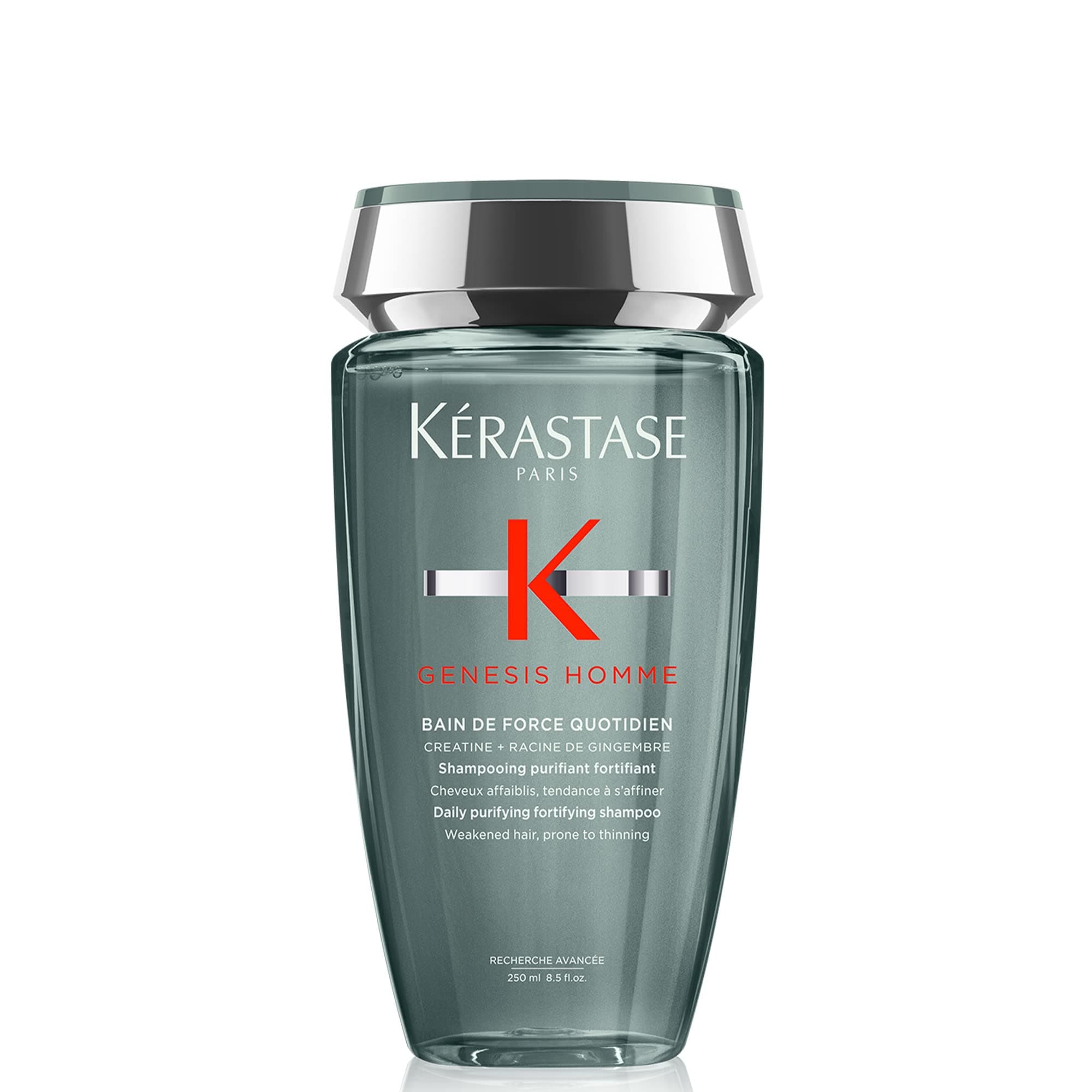 Kerastase Genesis Homme Bain De Force Shampoo For Men - Deep Cleansing & Hydrating, For Weakened Hair & Beard, 8.5 Fl Oz