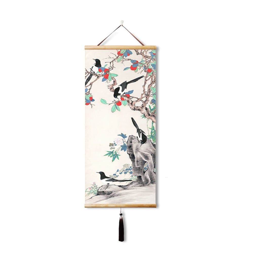 EAPEY japanese scroll wall art Birds Decorations japanese scroll art for Living Room
