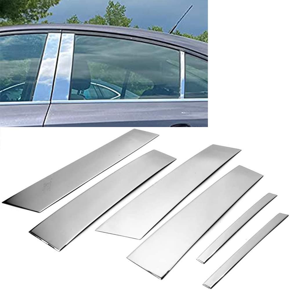 Polished Stainless Steel Pillar Posts Accent Covers Compatible with 2009-2016 Chevrolet Cruze