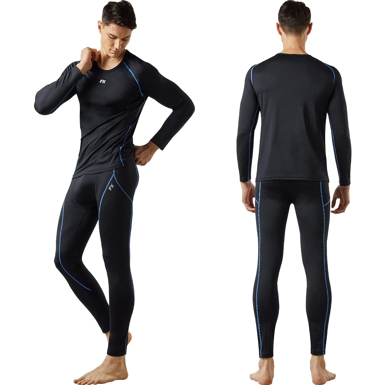 MAXHEAT Mens Thermal Underwear Long Johns Set with Fleece Lined