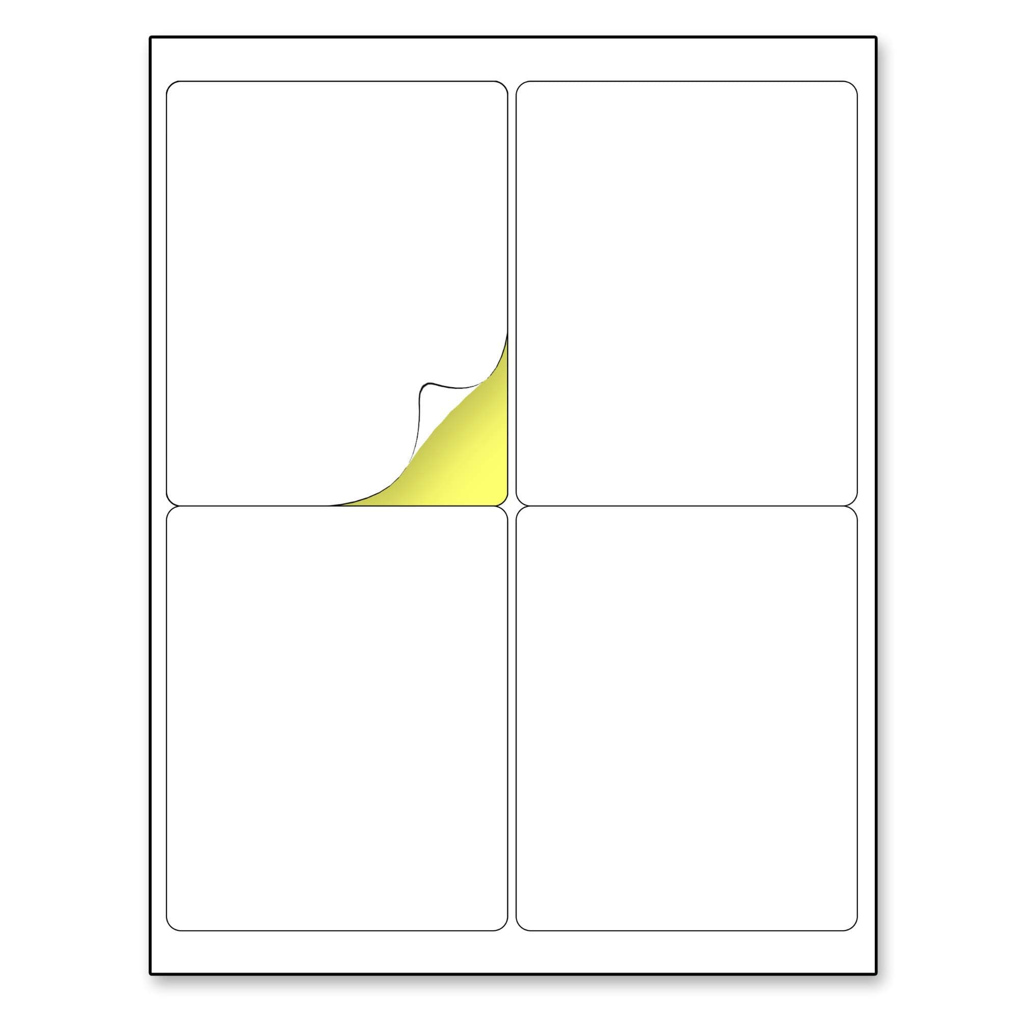 (4" x 5") 30 Sheets Matte White Sticker Labels Laser/Inkjet Prints, 4 Per Sheet