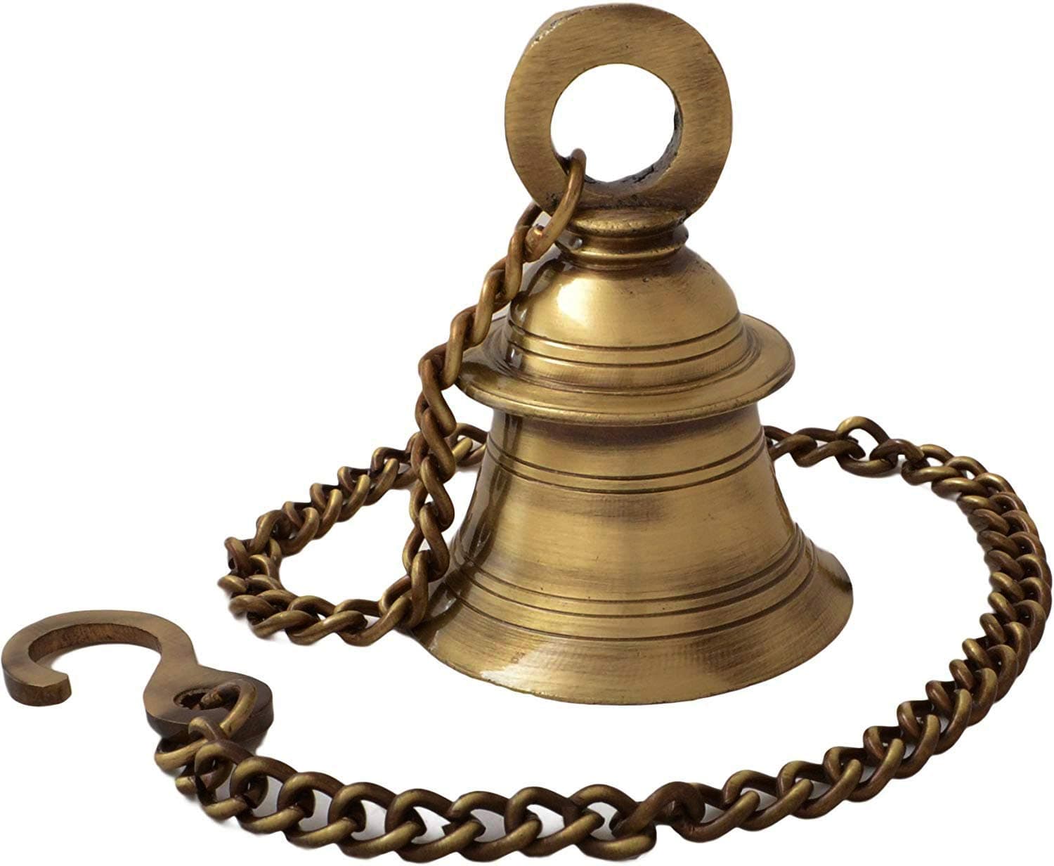 eSplanade - Brass Hanging Bell with Chain | Brass Hanging Bell Ghanti | Home Decor | Door Decor | Pooja Accessories