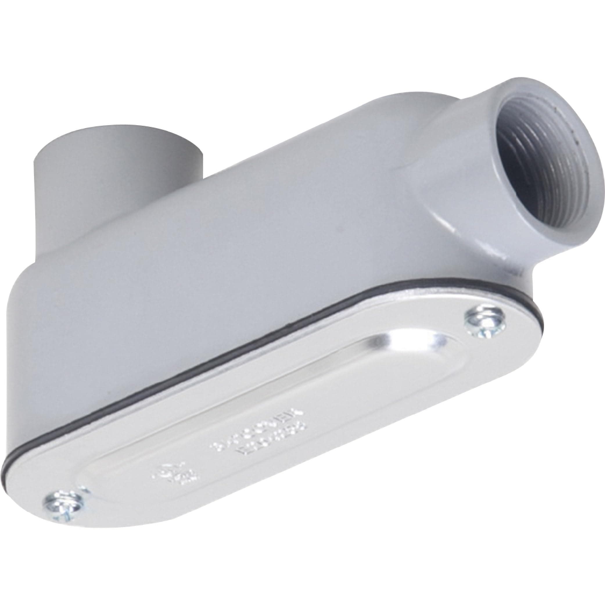 TayMac RLB050 Threaded LB Conduit Body, Die Cast Aluminum, Stamped Steel Cover, 1/2-Inch, Gray