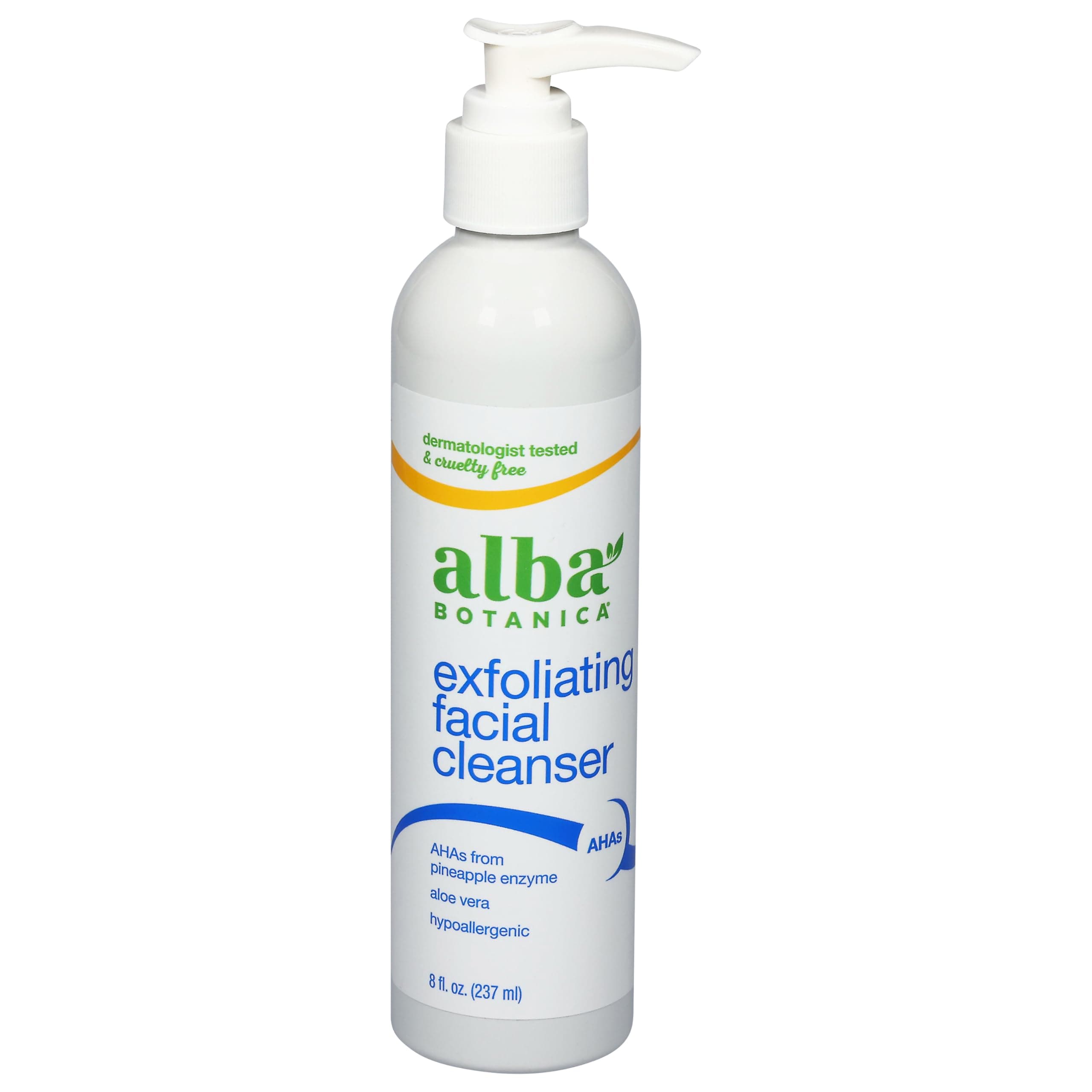 Alba Botanica Exfoliating Facial Cleanser, with Pineapple Enzyme and Aloe Vera, 8 Oz (Packaging May Vary)