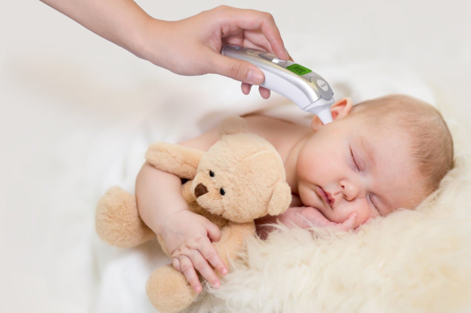 Innovo Medical Forehead and Ear Thermometer, Fever Detection for Adults and Children White and Silver