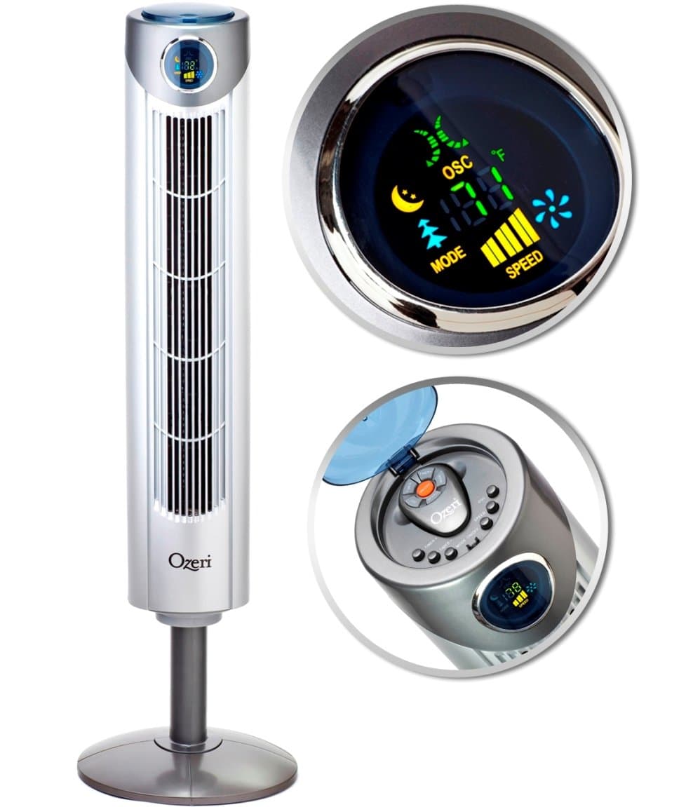 Ozeri Ultra 42 inch Wind Fan - Adjustable Oscillating Tower Fan with Noise Reduction Technology