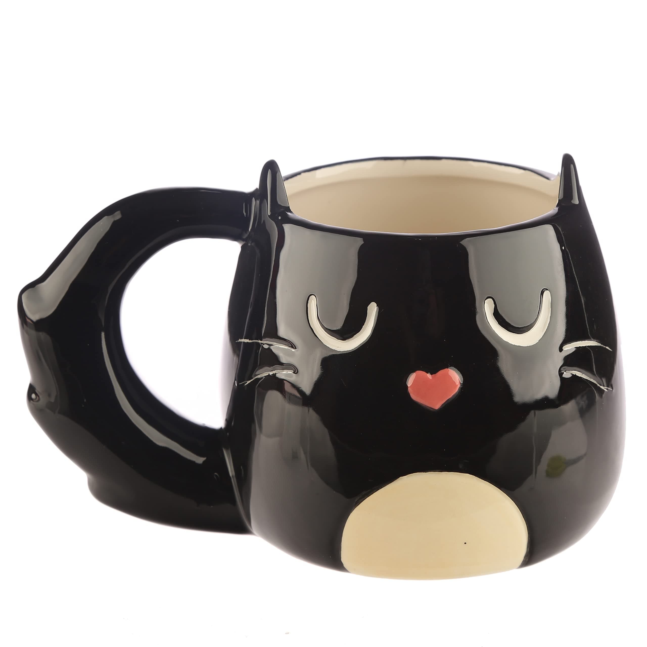 Puckator Feline Fine Black Cat Shaped Tea Coffee Mug