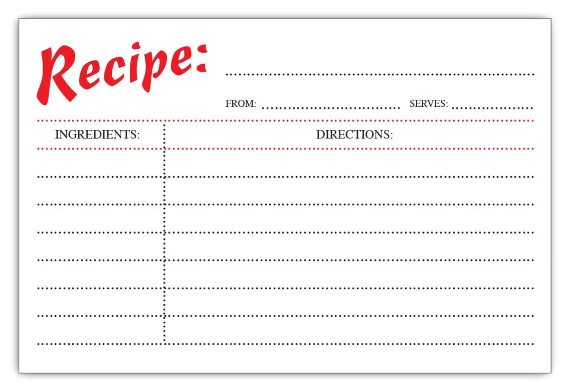 Guajolote Prints Retro Style Recipe Cards, 4 X 6 Inches, 40 Count, 2 Sided