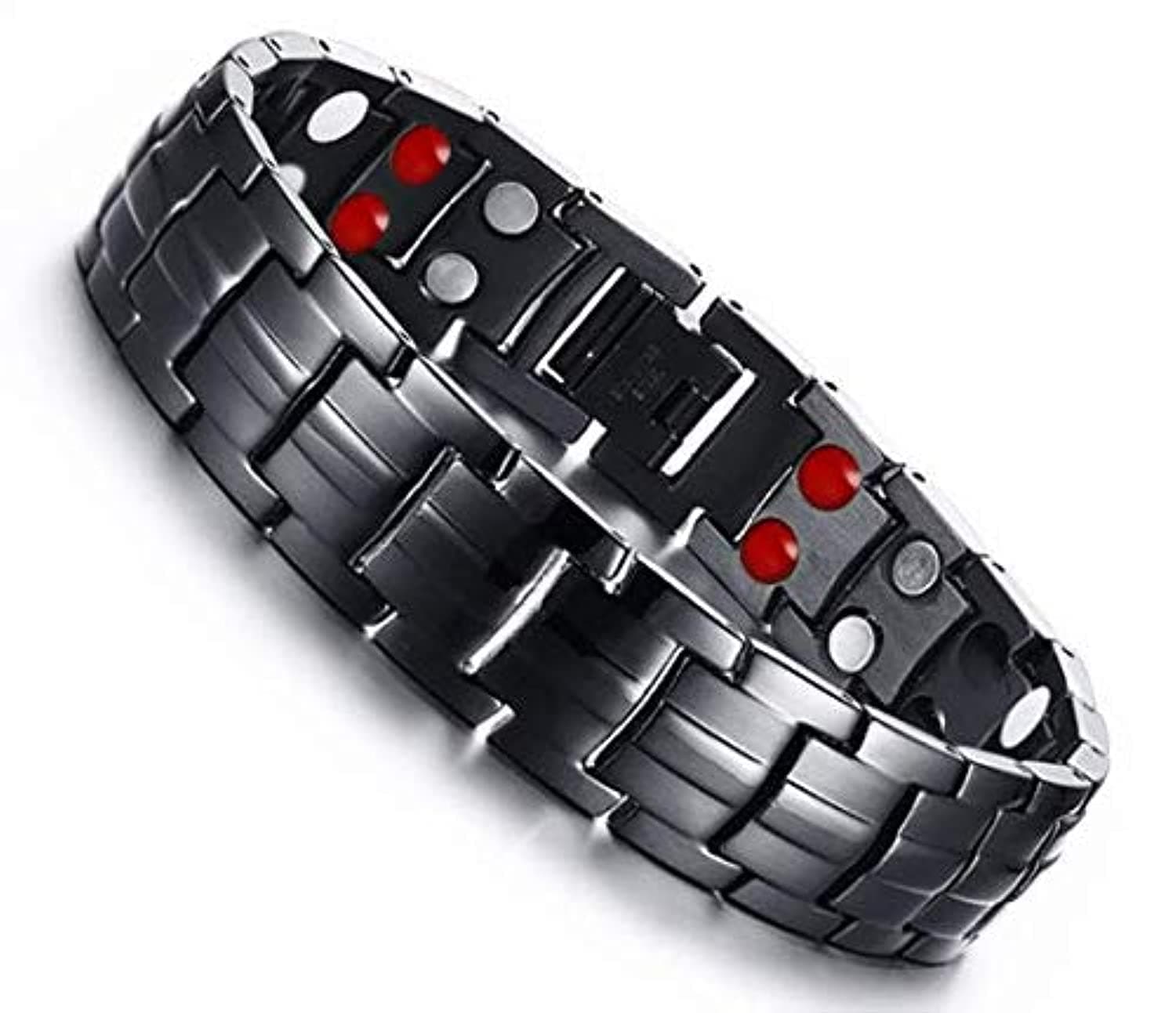 Medical energy bracelet with pure germanium stone for disposal of negative electrical charges in the body and balance of men with a frame of stainless steel