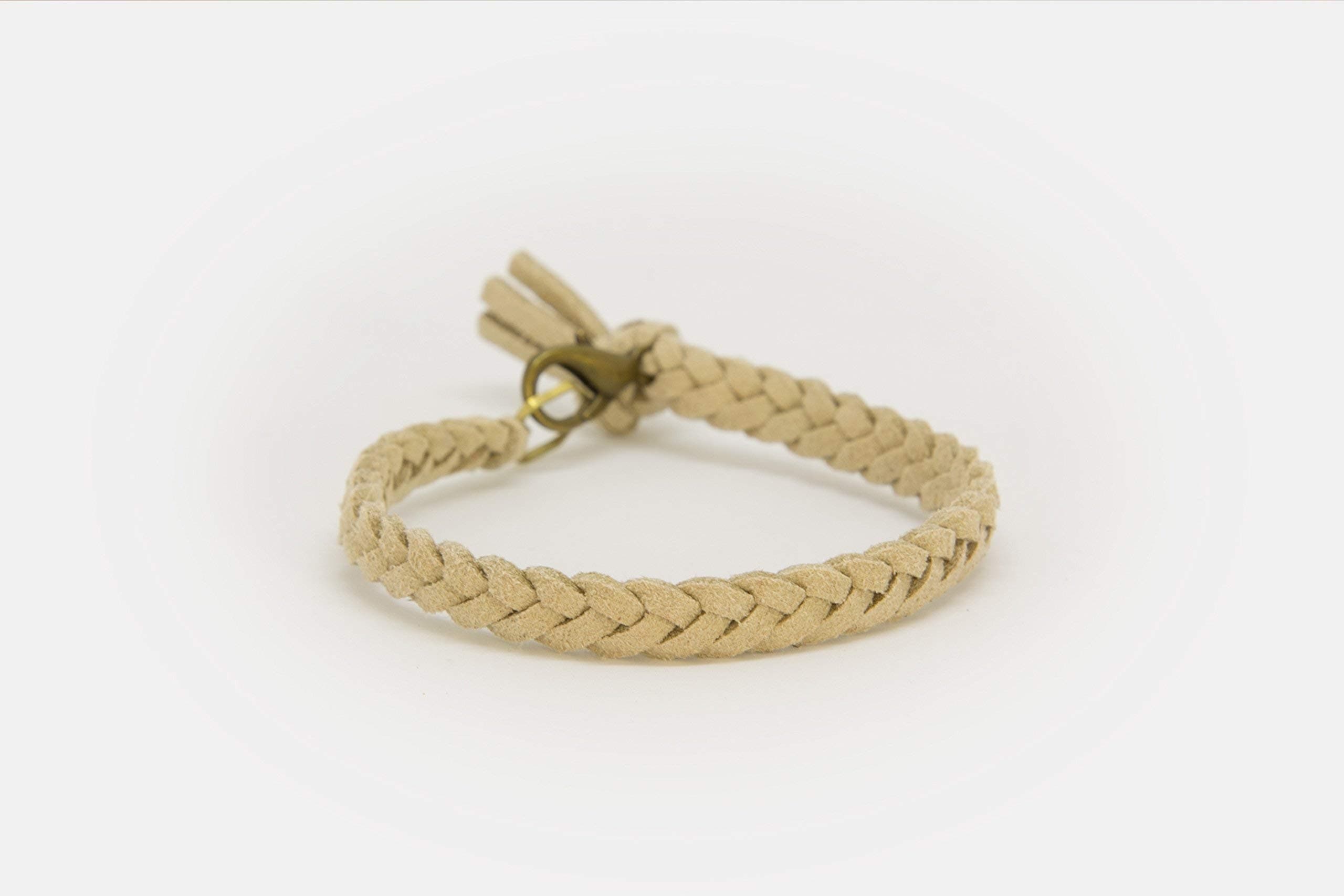 LoilJ Essential Oil Diffusing Bracelet - Braided 7in Oat Beige