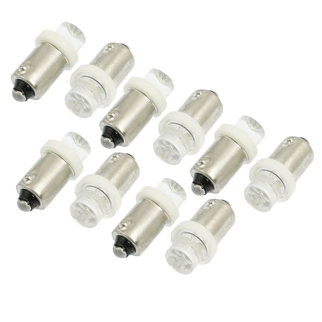 uxcell 10 Pcs Car BA9S White LED Bulb Turn Signal Light Lamp DC 12V