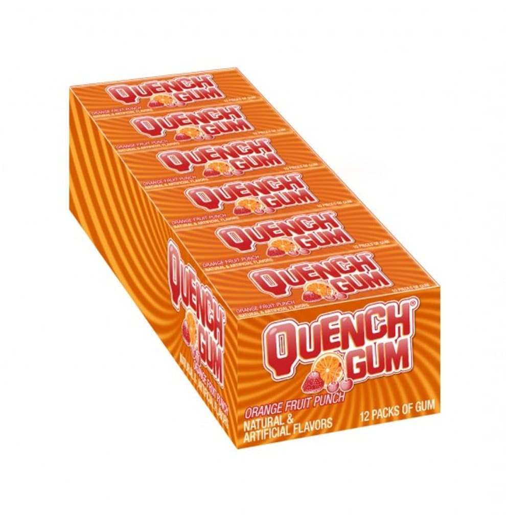 Quench Gum Twelve 10 Piece Packs Orange and Fruit Flavor