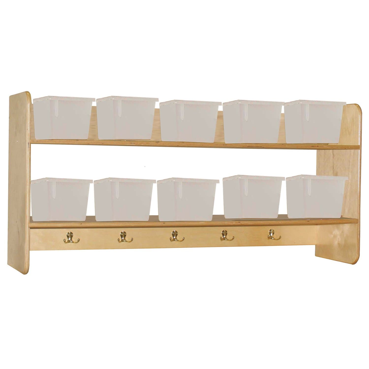 Wood Designs WD51401 Wall Locker and Storage with (10) Translucent Trays