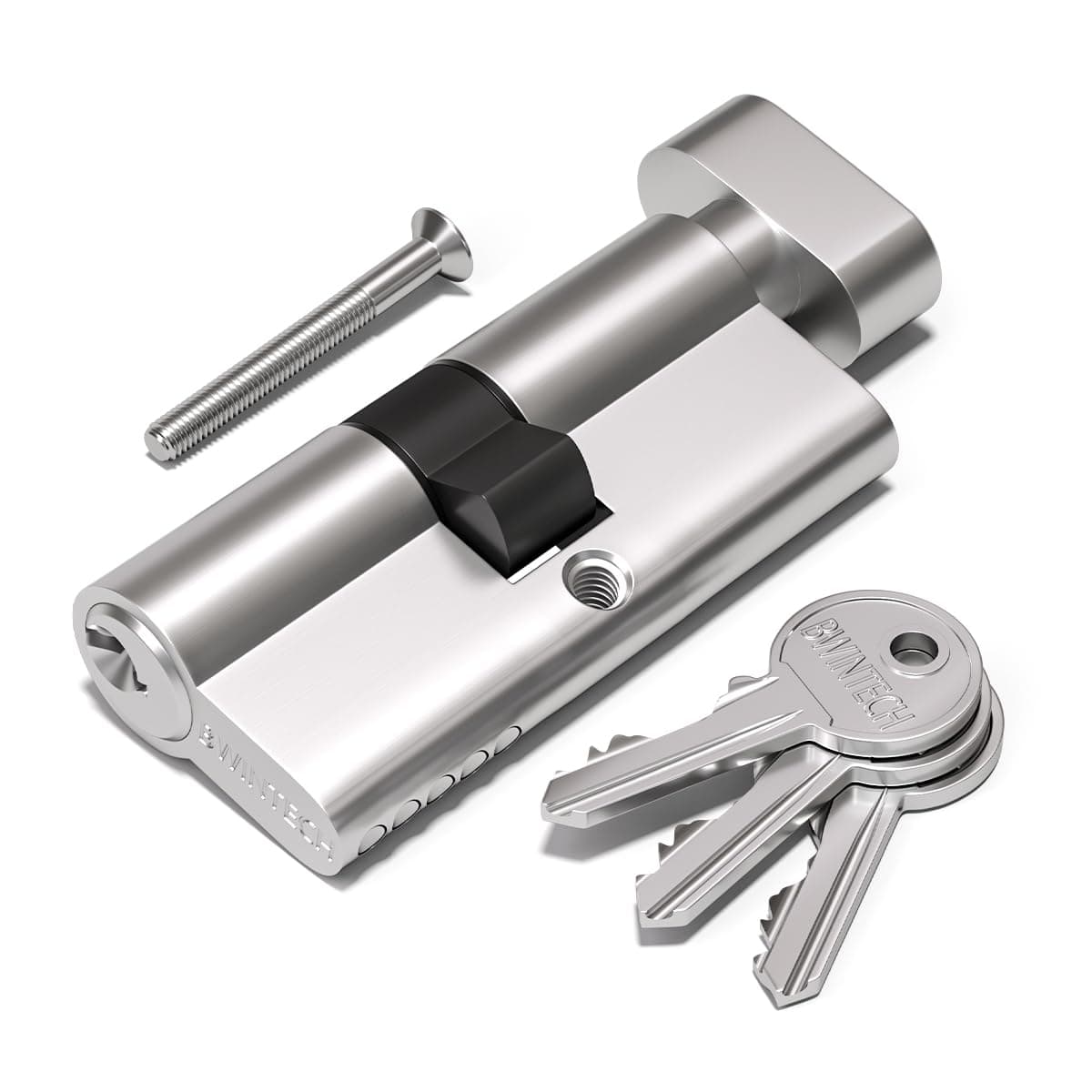 70mm(35T/35) Nickel Euro Cylinder Lock,Door Barrel Lock,Thumbturn Knob with 3 Standard Keys,Anti-Pick,Anti-Bump,Anti Drill,High Security for UPVC,Wooden,Composite Doors