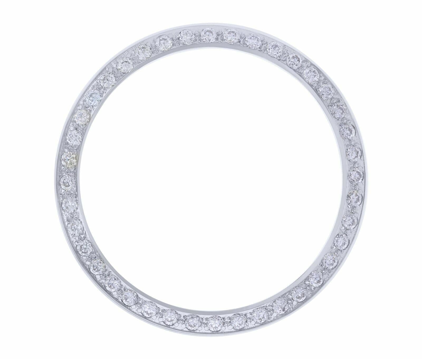 Created Diamond Bezel Compatible With 34mm Rolex Air King 114200 14000 14010 14270 White