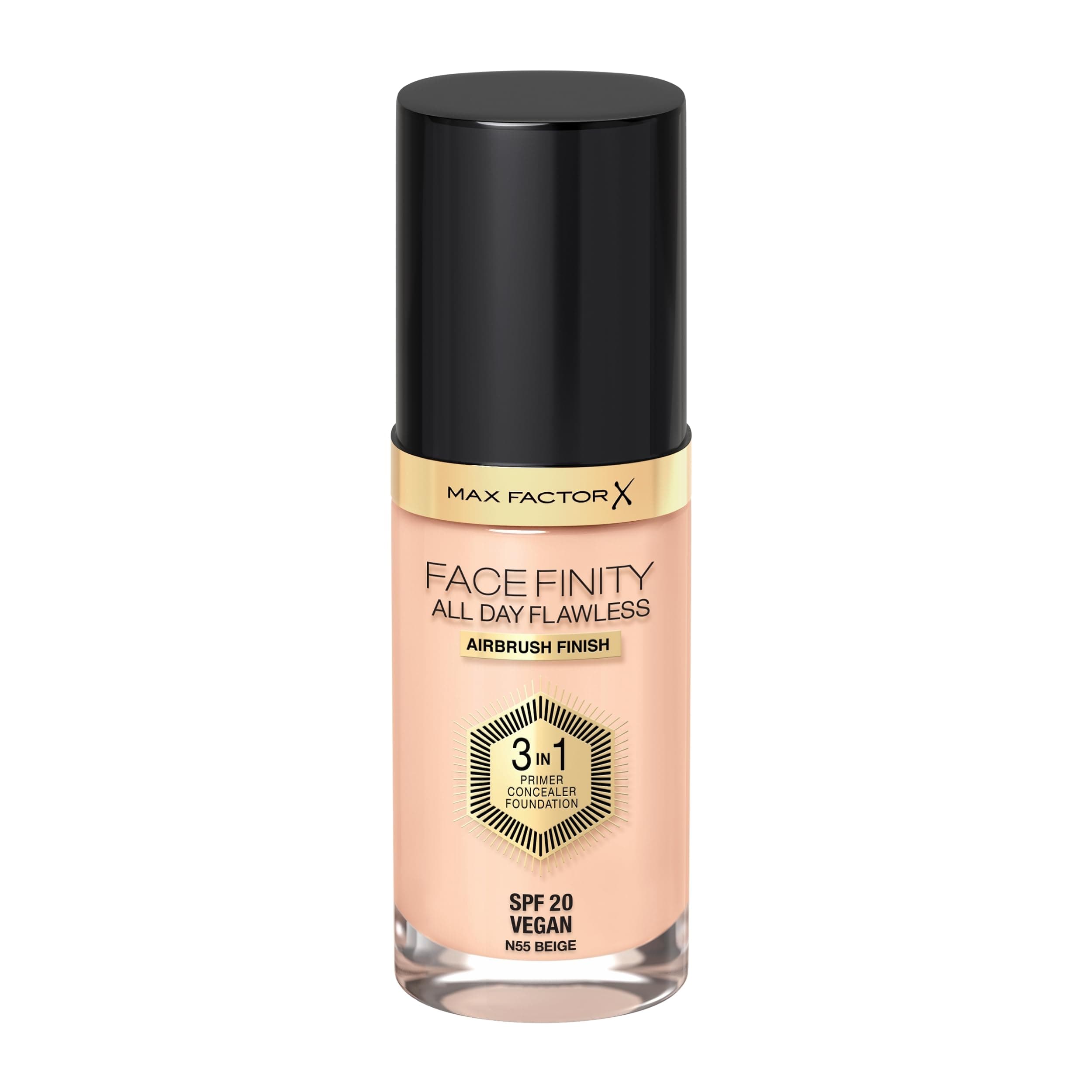 Facefinity All Day Flawless 3 In 1 Foundation SPF 20, No. 55 Beige