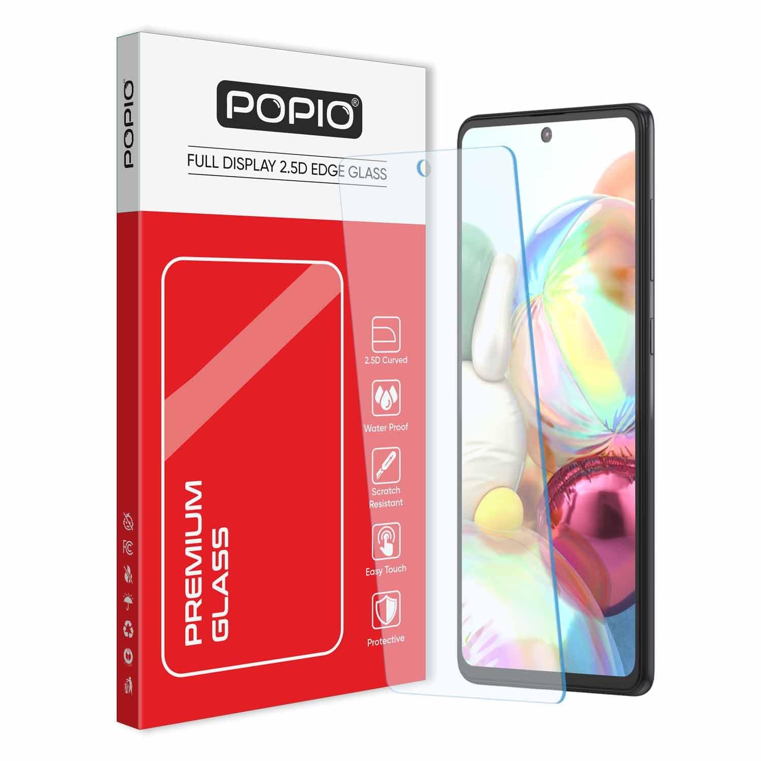 POPIO Tempered Glass Screen Protector for Samsung Galaxy M51 / A71 / Note10 Lite (Transparent) Full Screen Coverage (Except Edges) With Easy Installation Kit For Cellphone