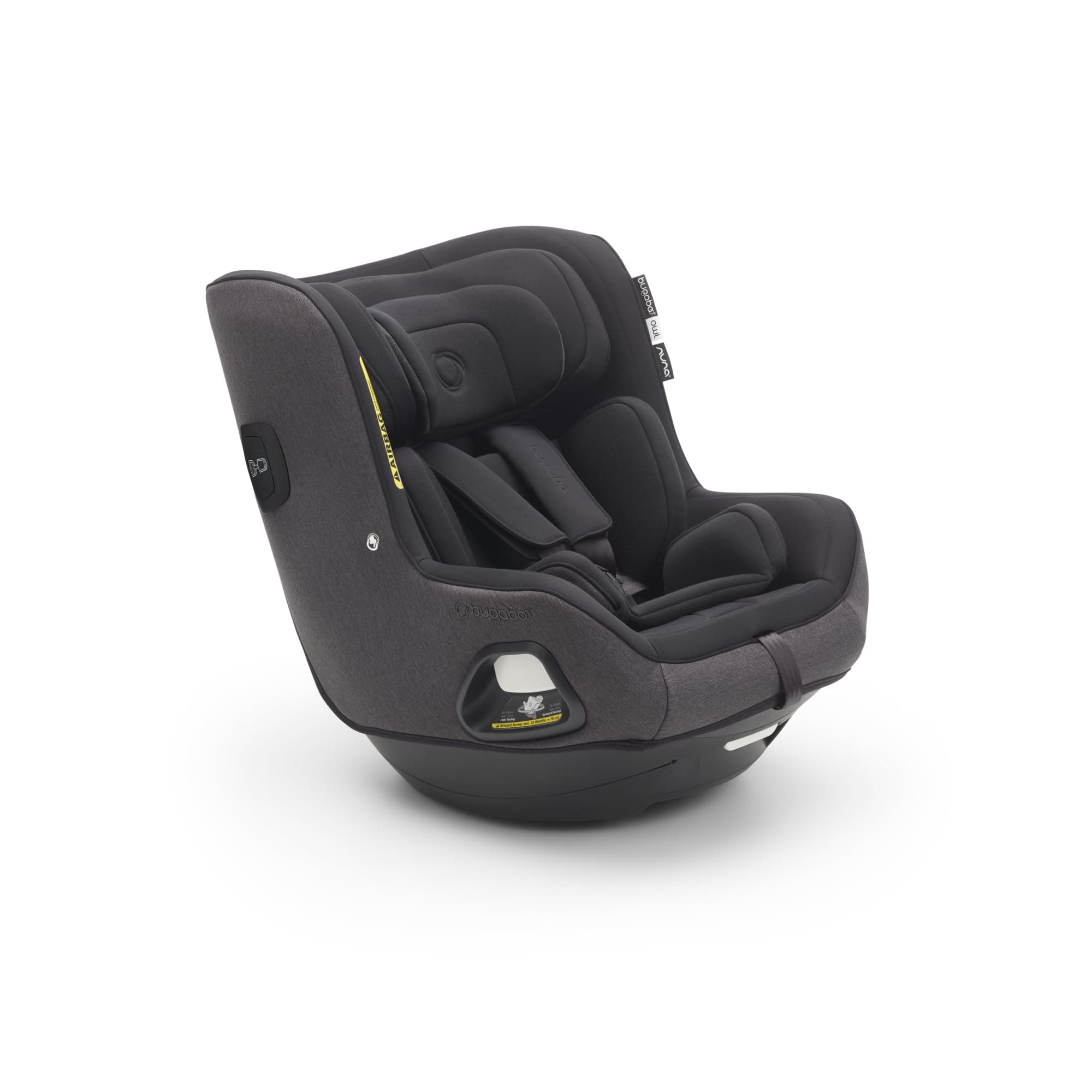 Owl by Nuna Isofix Car Seat from Birth to 4 Years, 0-18 kg, 360 Degrees Rotation, Rear and Front Facing, Group 0+/1, Ultimate Comfort and Safety, Black