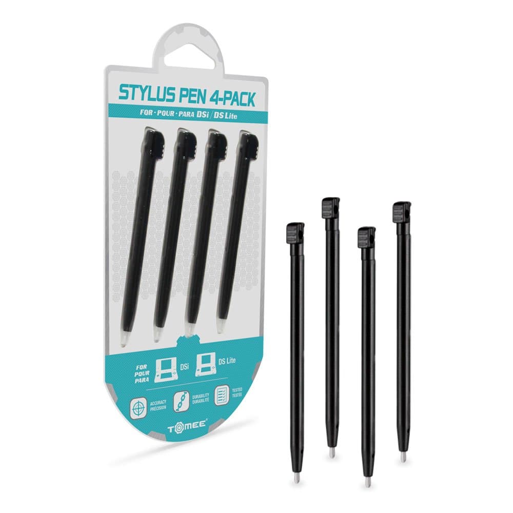 Tomee Stylus Pen Set (4-Pack) – Replacement Touch Screen Stylus for Nintendo DS Lite & DSi – Black