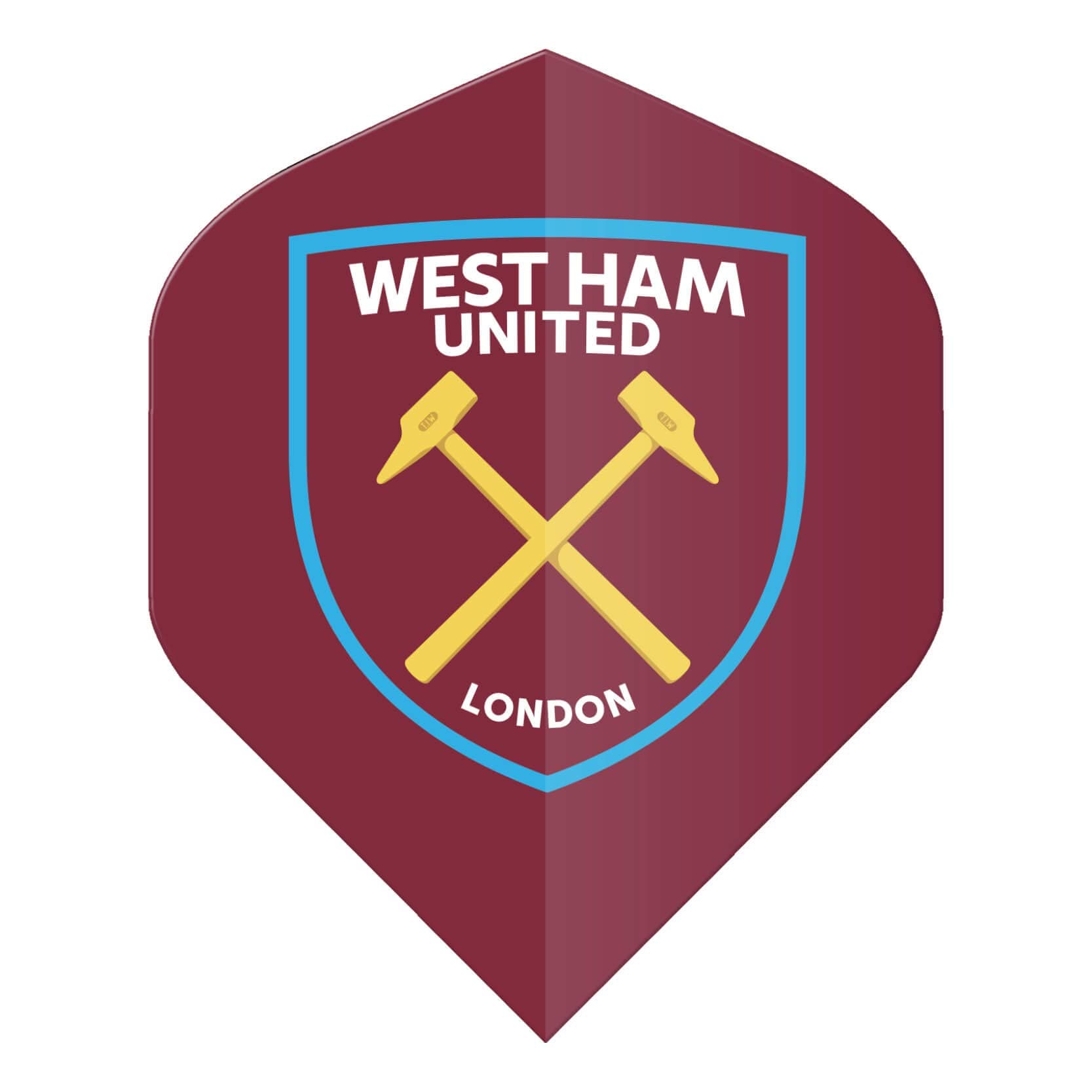 Officially Licensed West Ham Football Club Dart Flights Extra Thick 75 Micron - 3 Sets per pack (9 darts Flights in total) - Professional Darts Accessories