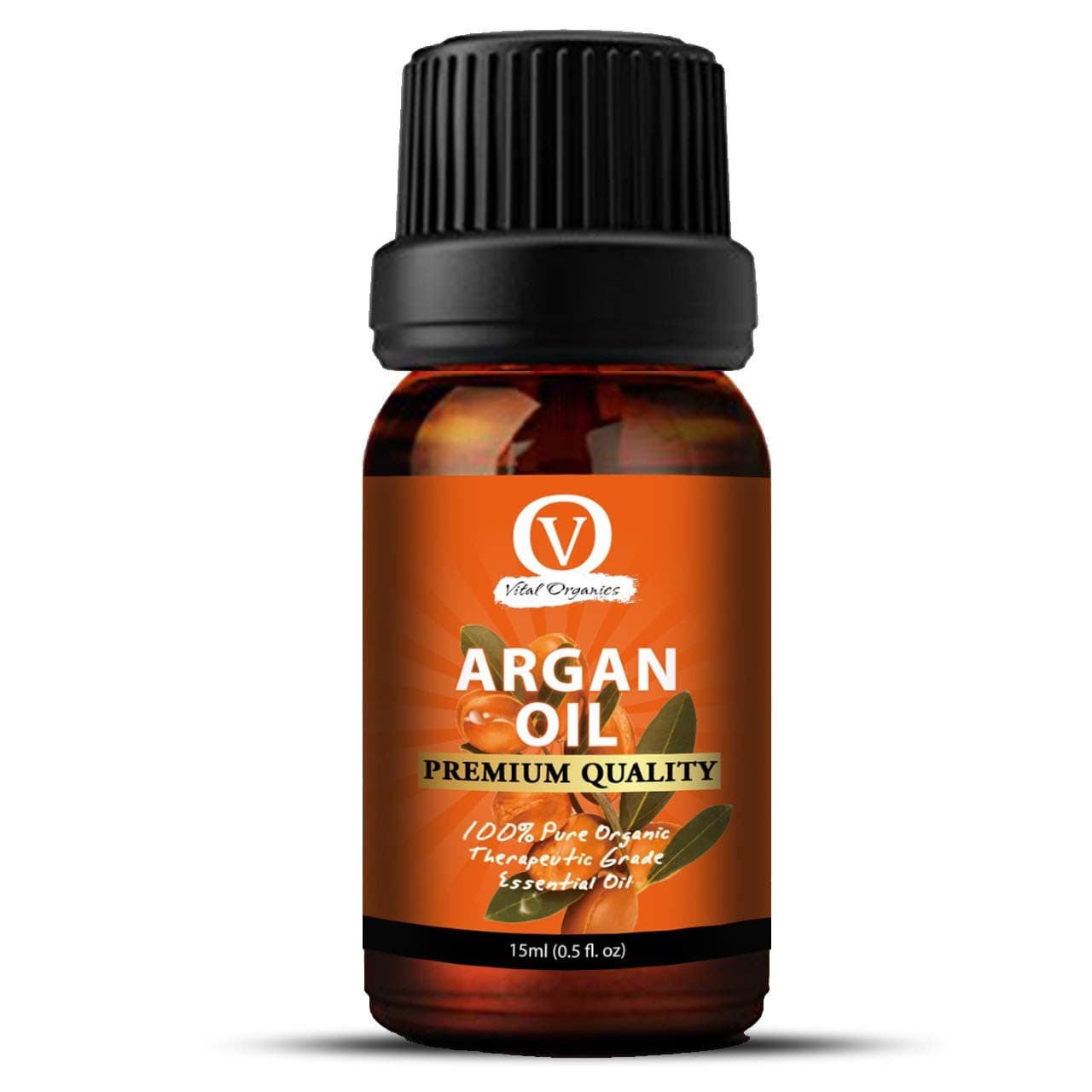 Vital Organics Pure, Cold-Pressed, Unrefined Therapeutic AAA+ Grade Argan Essential Oil From Morroco for Conditioning Skin and Hair for Face, Nails and Hair, 15ml
