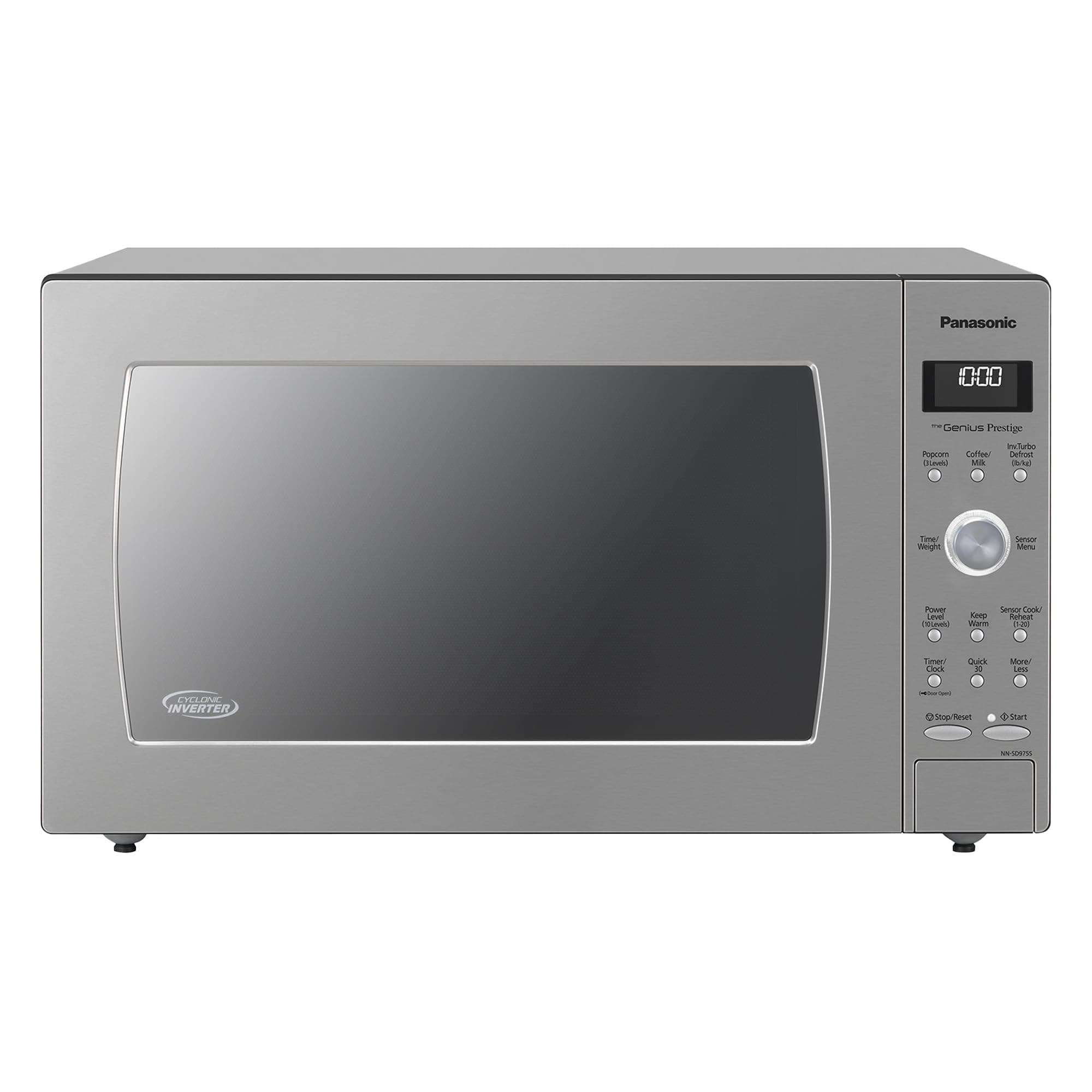 Panasonic Microwave Oven with Cyclonic Wave Inverter Technology, 1250W, 2.2 cu.ft. Countertop Microwave with Genius Sensor One-Touch Cooking – NN-SD975S (Stainless Steel / Silver)