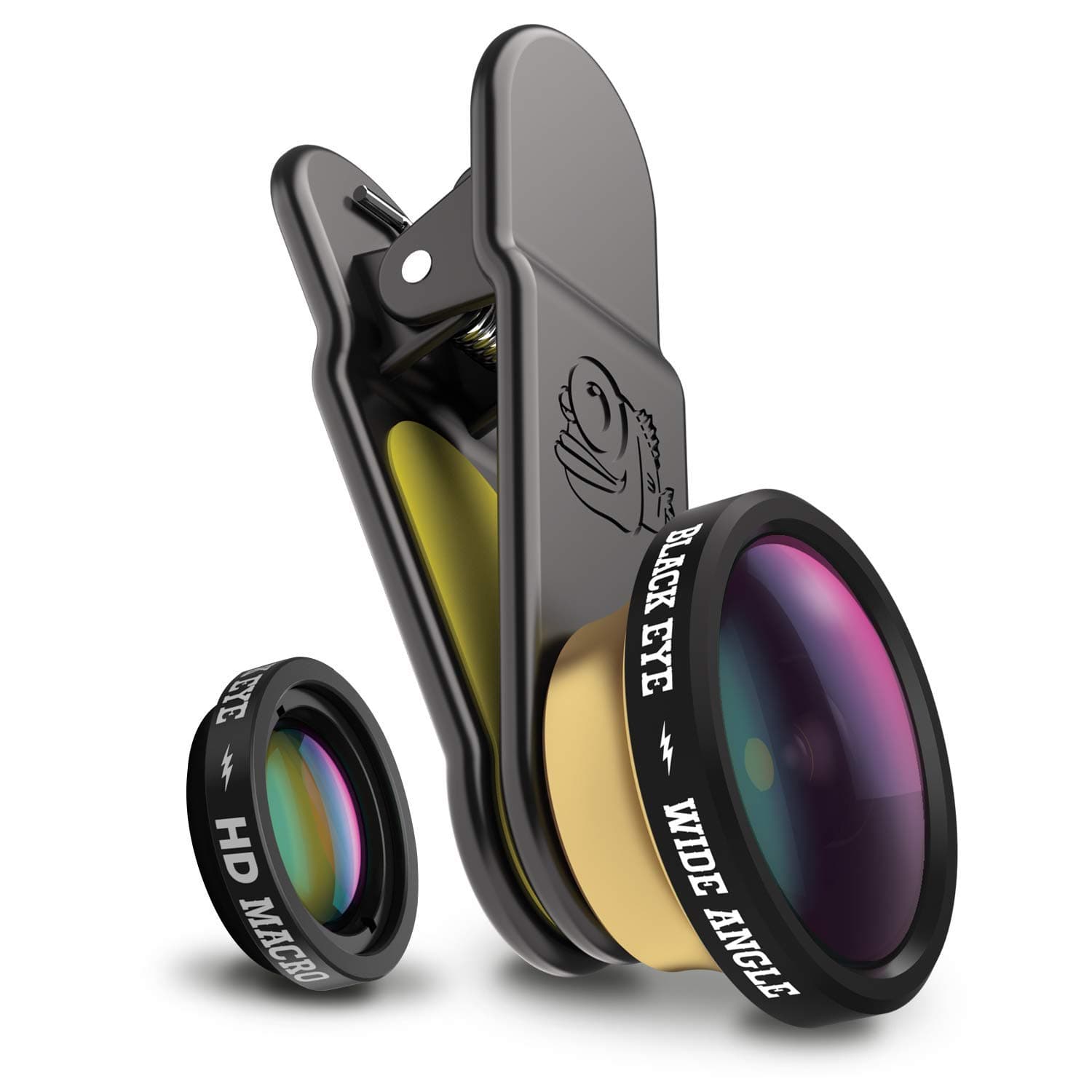 Blackeye HD Series 2 in 1 Combo - Macro (26-20Mm Focus) Plus Wide (160°)-Camera Lens Kit compatible with compatible with Iphone Xs Max/Xs/X/8 Plus, Samsung Galaxy S9+/S9/S8+/S8 - Black