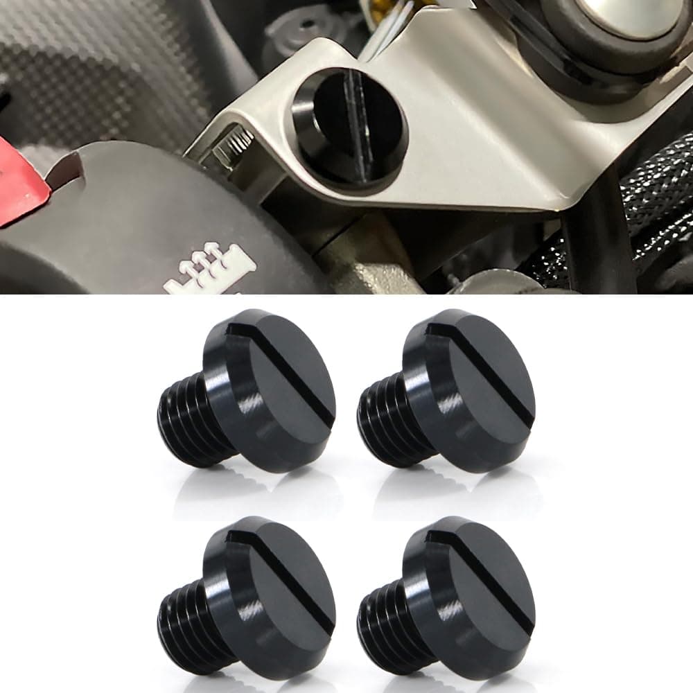 Xitomer 4 PCS Mirror Hole Plugs M10x1.25, Fit for Z125/ Z400/ Versys 650, FZ-07 MT-07 / FZ-09 MT-09, CRF250L/ CB1000R, SV650 / KLR 650, Aluminum CNC
