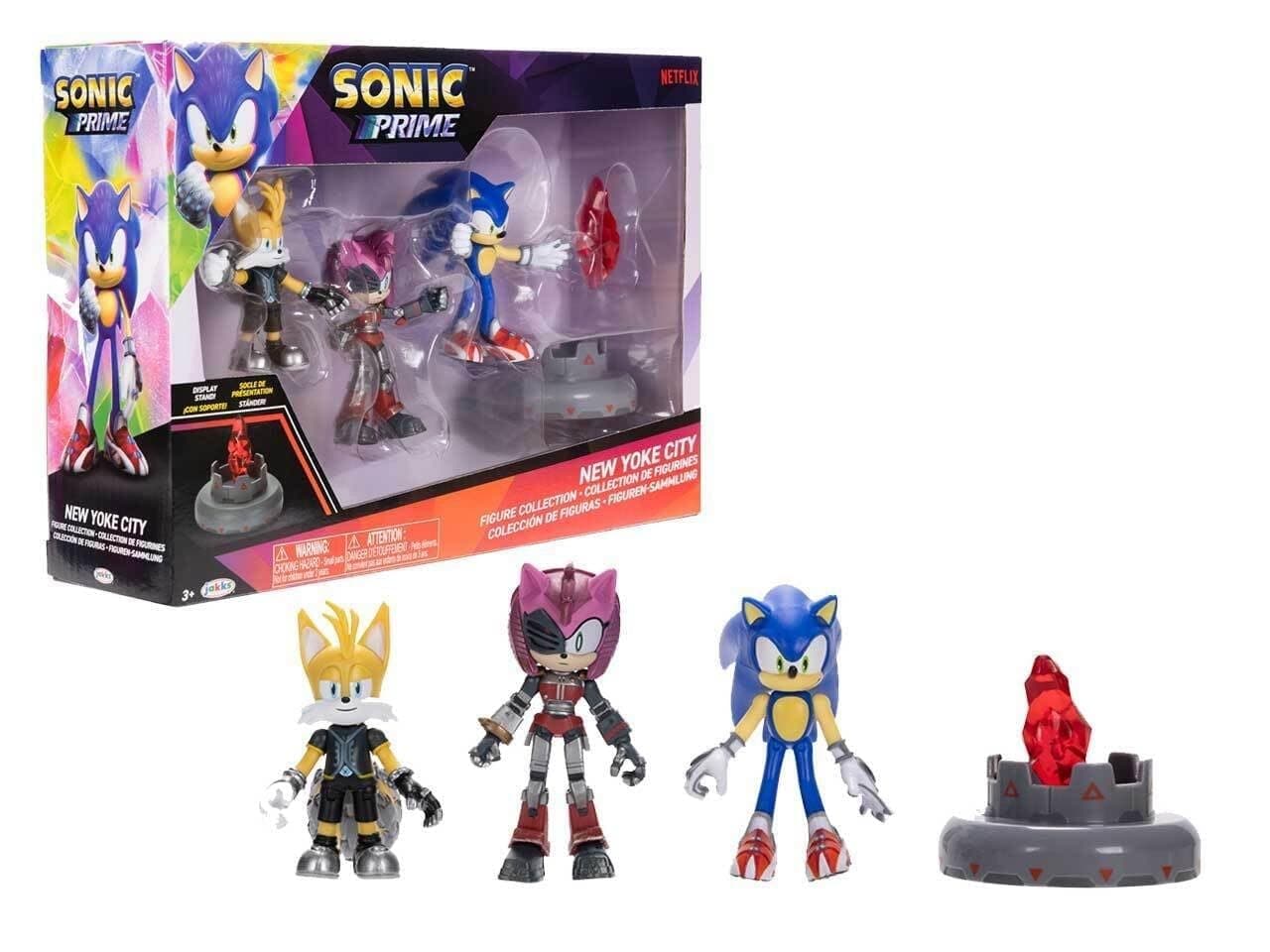Sonic Prime 2.5" Articulated Figures Multipack With Included Sonic, Tails Nine, Rusty Rose and a Prism Shard For Any Fan.