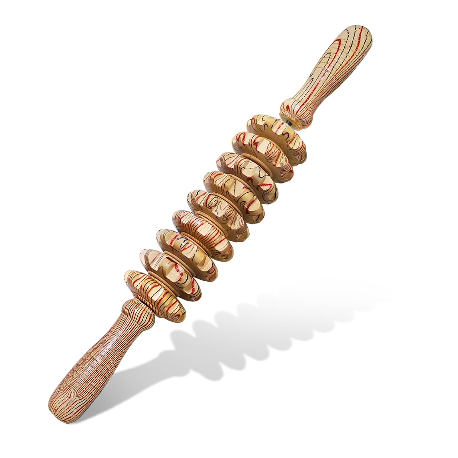 Wooden Massager Handheld Roller Trigger Point Massager Stick for Fascia, Cellulite, Muscle & Abdomen , Body Therapy Massager, Muscle Belly Relief Tool…
