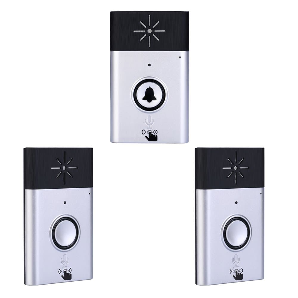champion8Wireless Voice Intercom Doorbell 2-way Talk Monitor with 1*Outdoor Unit Button 2* Indoor Unit Receiver Smart Home Security Door Bell,Silver