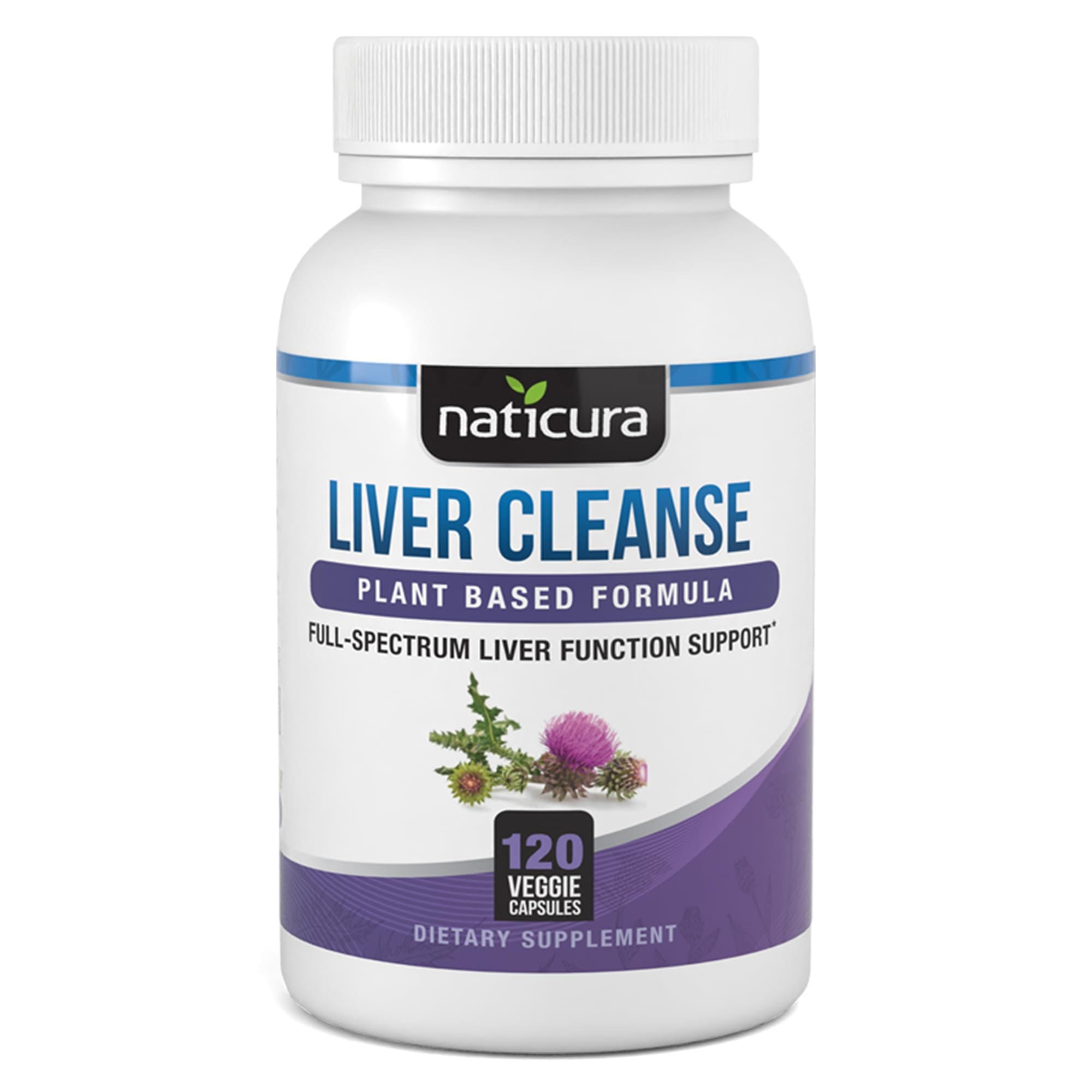 Liver Cleanse Plant-Based Formula - Vegan Full-Spectrum Supplement with Milk Thistle, Vitamin C and Zinc for Liver Function and Immune Support - 120 Capsules - No Fillers or GMO