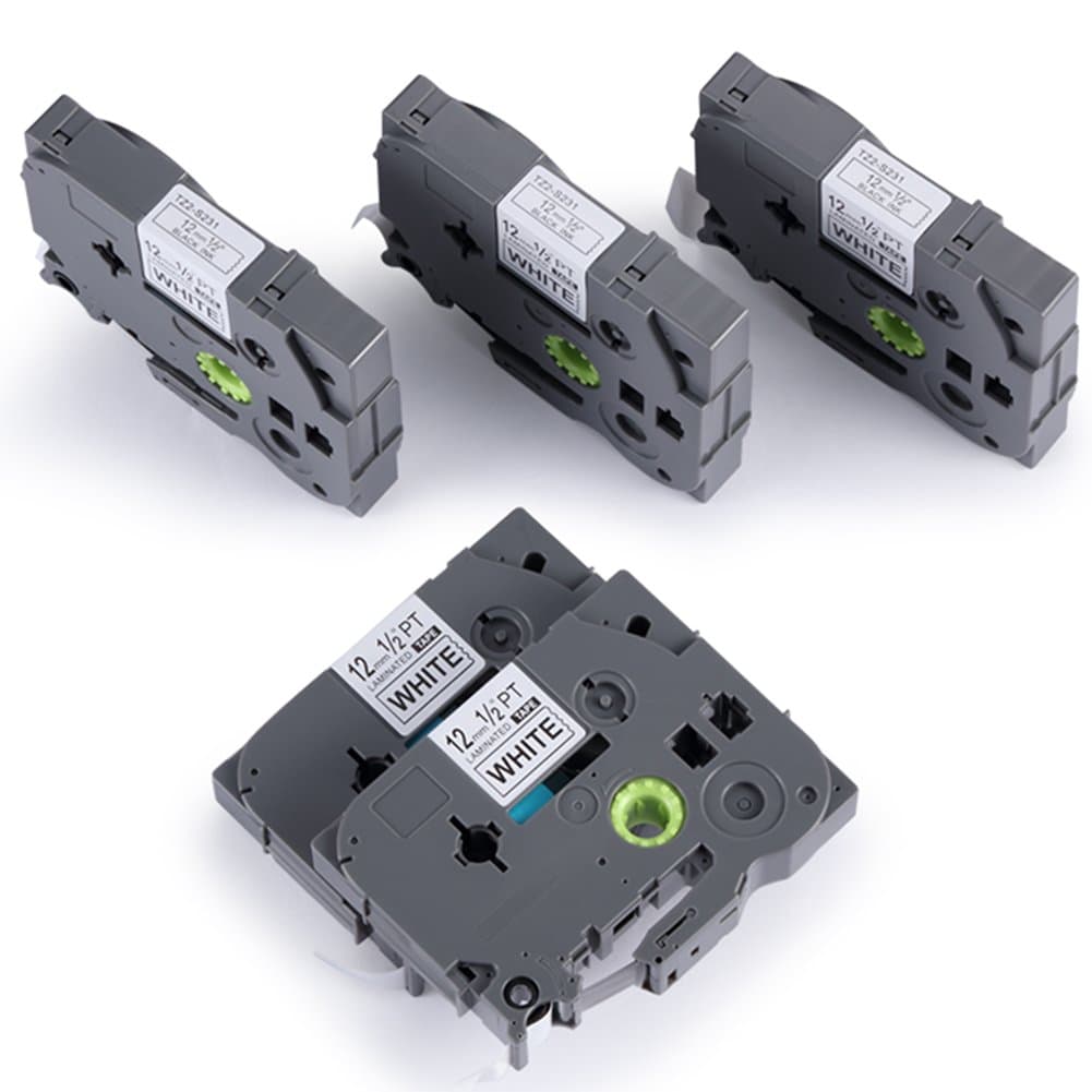 5 Roll Compatible for Brother TZe-231S Tape Cassette 12mm 8m TZ-231S Extra Strong Adhesive Label Tape Black on White for P-Touch Label Printer