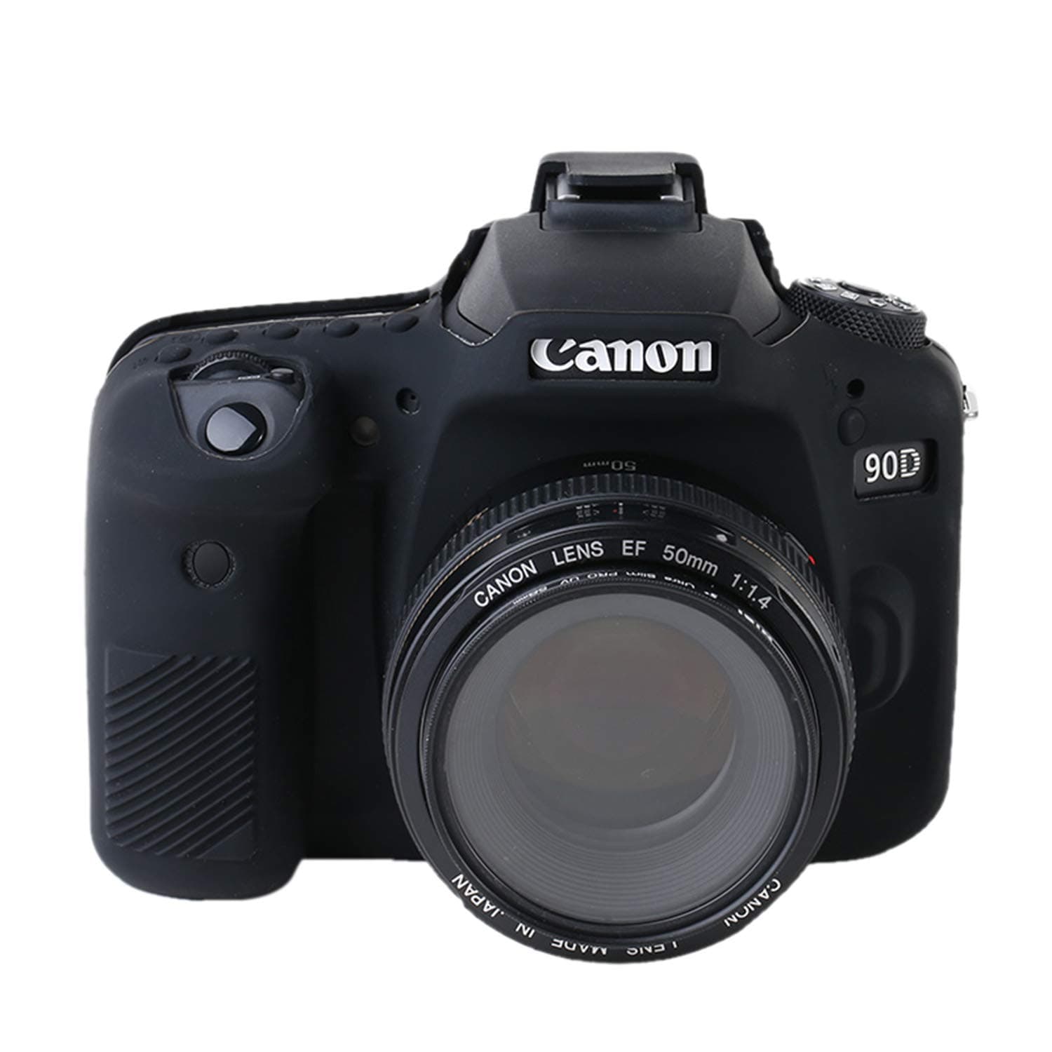 TUYUNG Protective Silicone Camera Case Cover Skin for Canon EOS 90D Digital Cameras - Black
