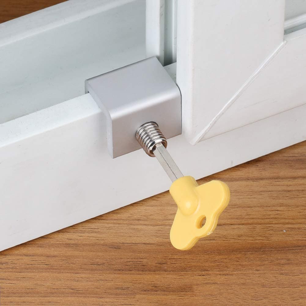 TJLJFTILTIR Children's sliding window lock child safety adjustable sliding door baby safety lock wedge five-piece set