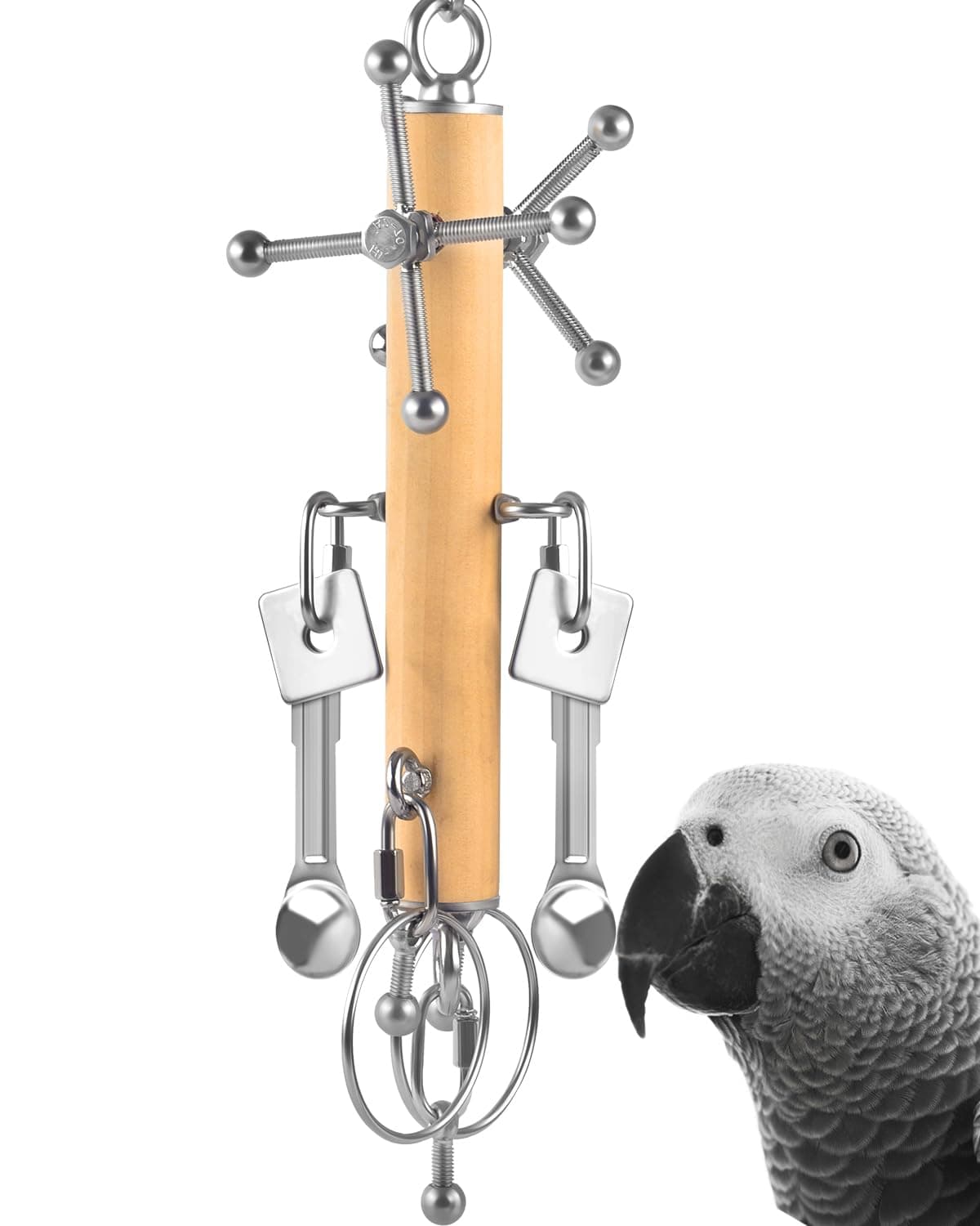 Bird Toys, Parrot Pull Spoons, Spinning Toys for Small to Large Parrots