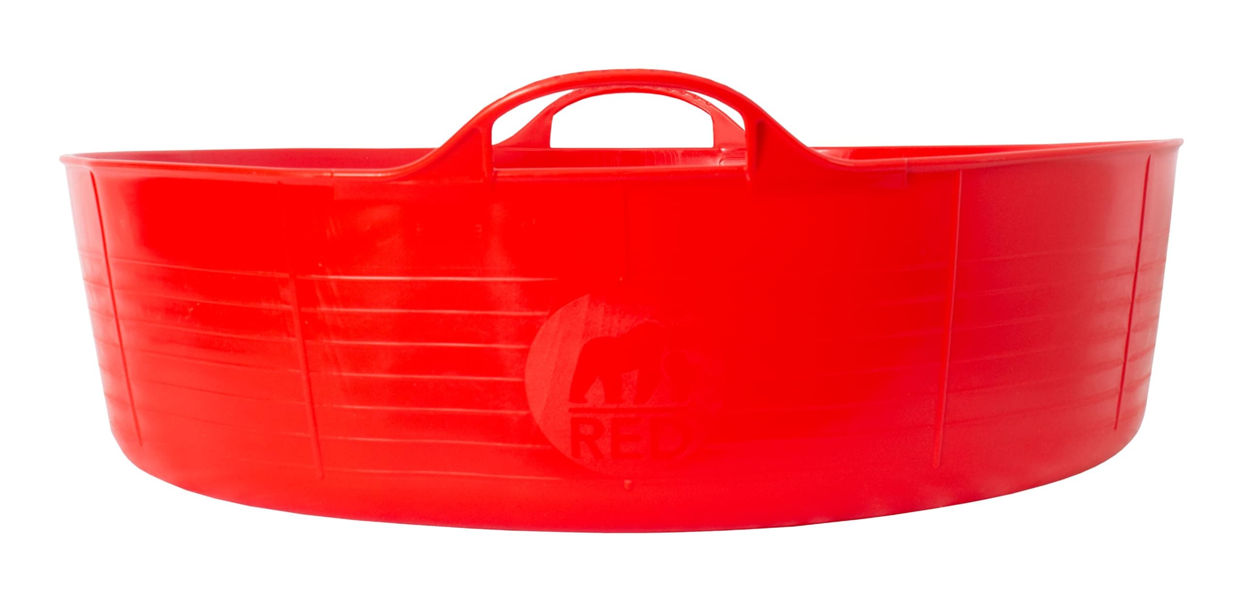 Tubtrugs Red Gorilla - Tubs & Recycled Black Tubs - Large Shallow 35L Red | Heavy-Duty, Flexible & Multi-Purpose Utility Tub | Ideal for Storage, Gardening & Construction