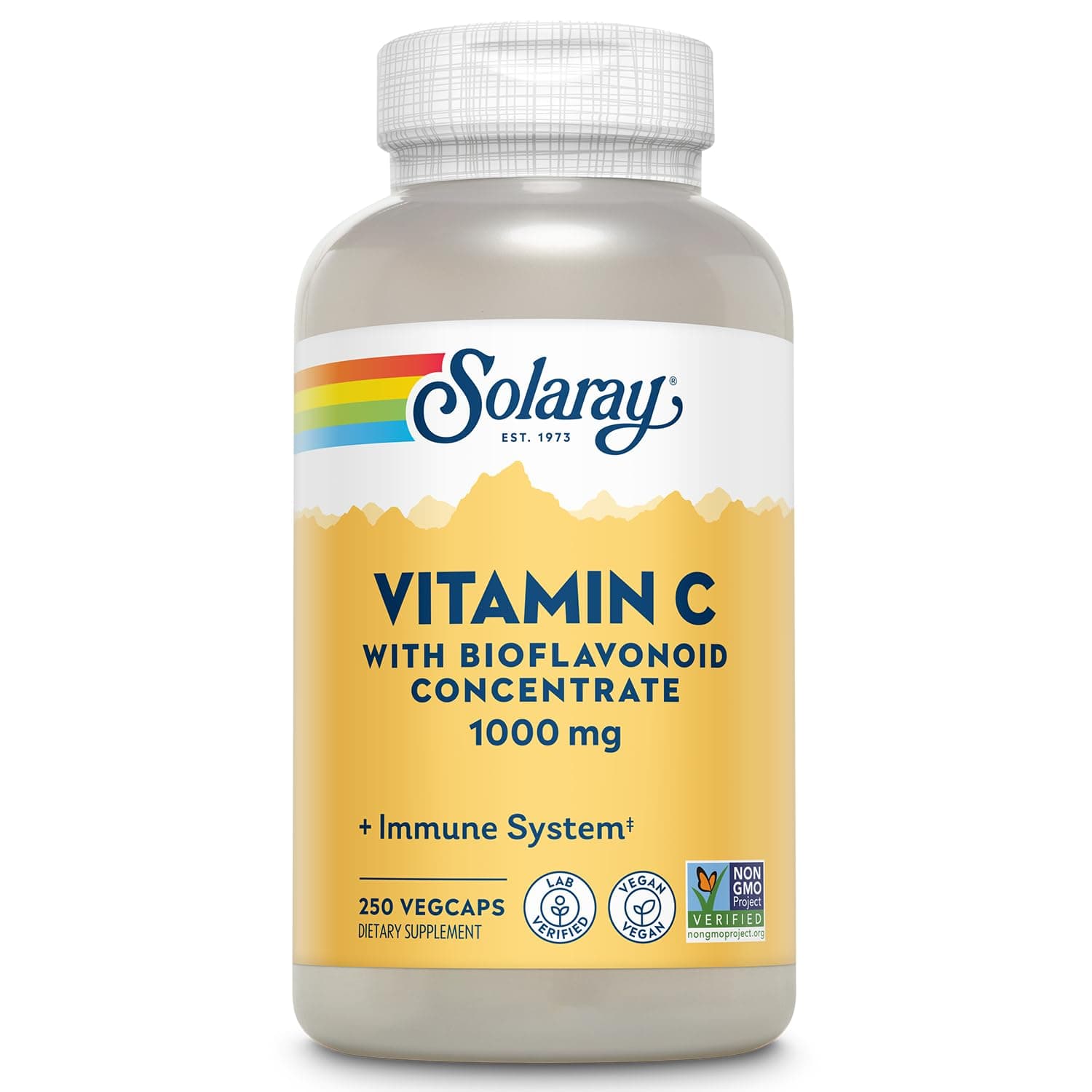 Vitamin C 1000mg with Bioflavonoids Concentrate - Vitamin C Capsules with Rose HIPS and Acerola Cherry - Antioxidant, Heart Health and Immune Support Supplement, Vegan, Non-GMO, 250 Servings